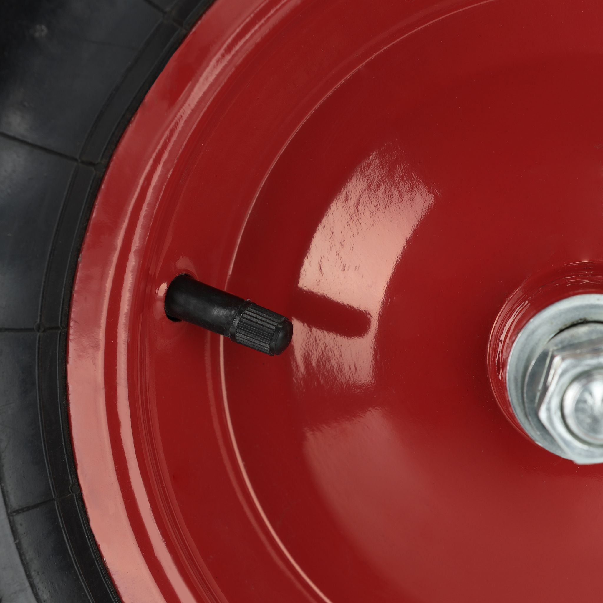 Schubkarrenrad Luft 4.80 4.00-8 + Achse Rot-Schwarz-Silber von Relaxdays