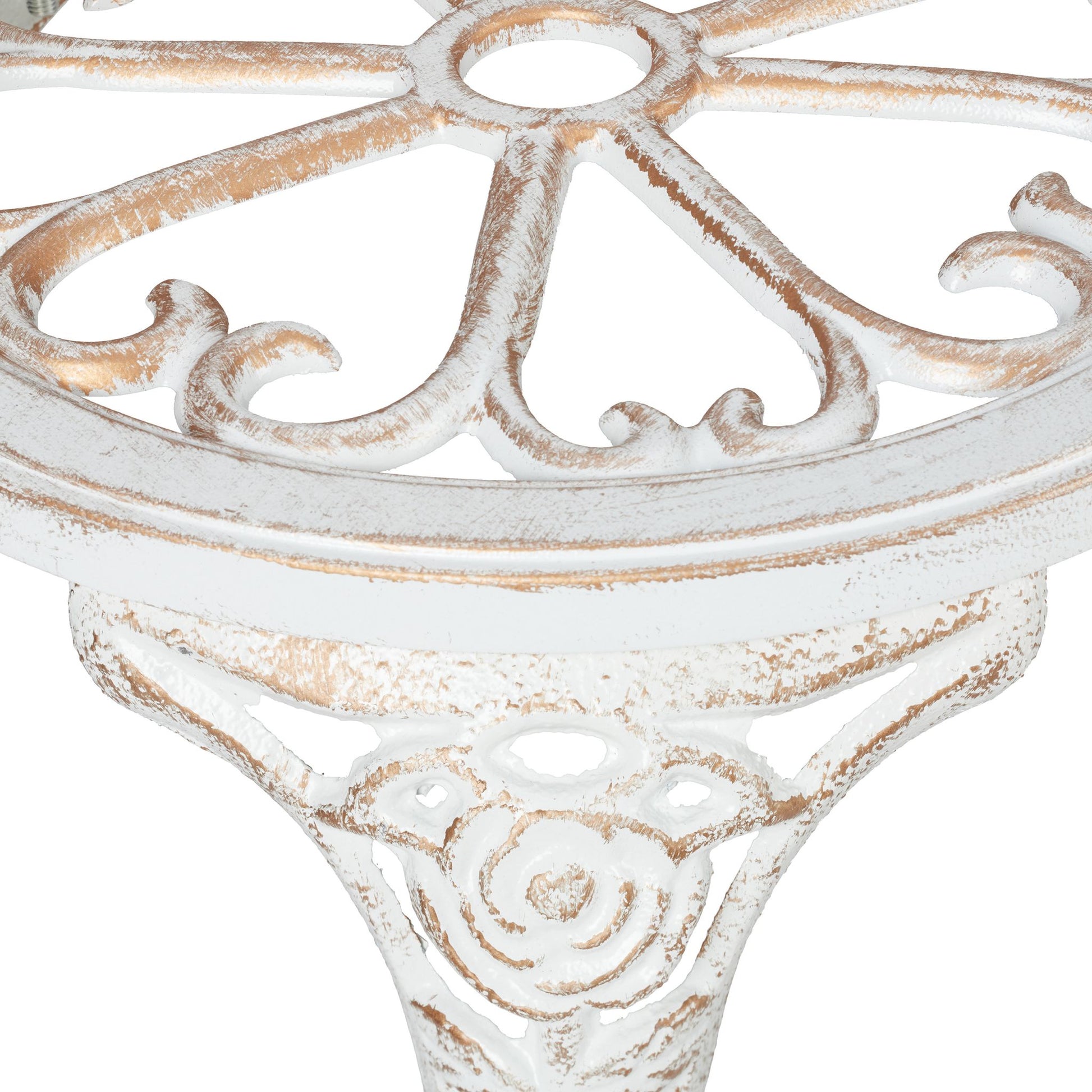 Rosen Gartenbank weiss-bronze Weiss-Kupfer-Schwarz von Relaxdays