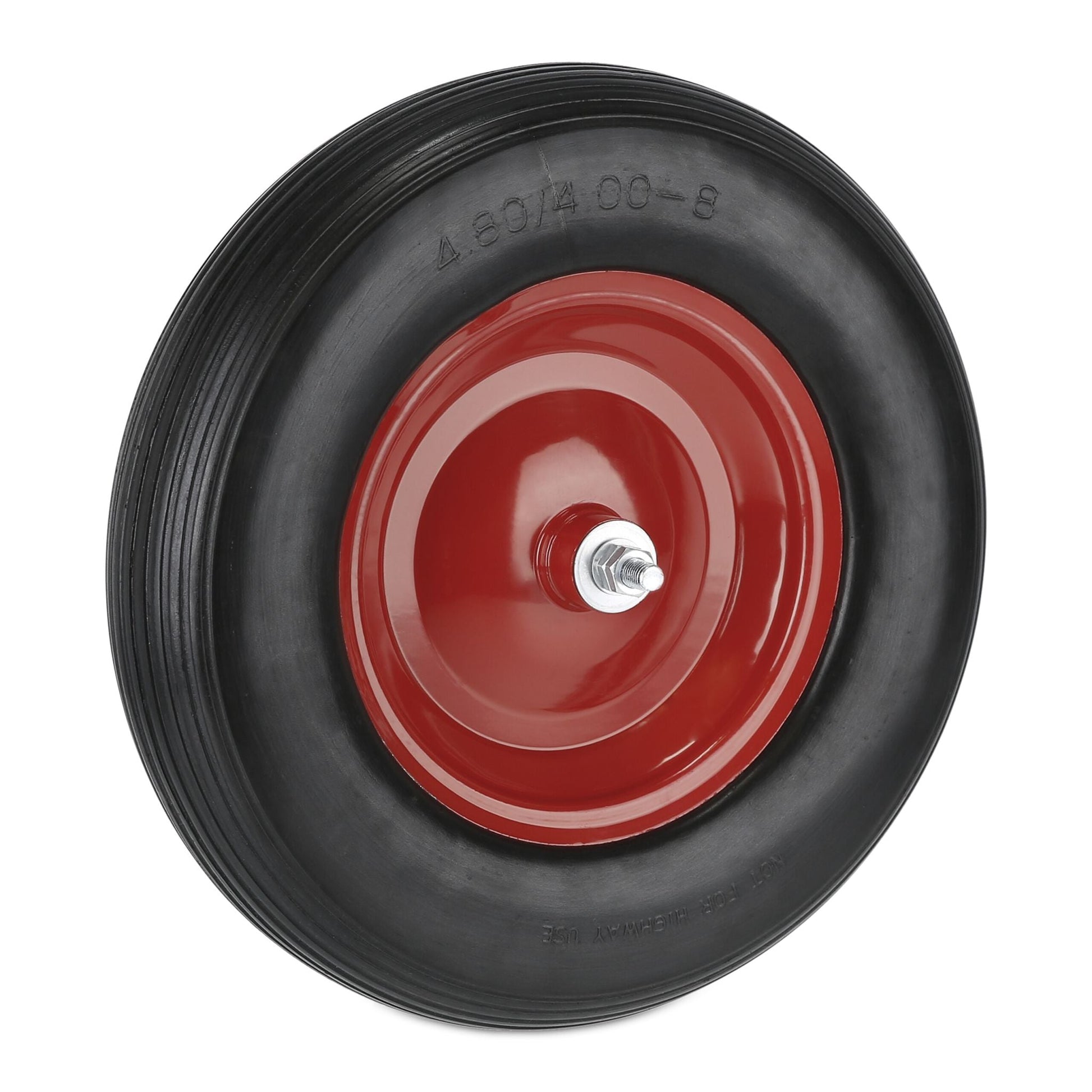 Schubkarrenrad mit Achse 4.80 4.00-8 Rot-Schwarz von Relaxdays