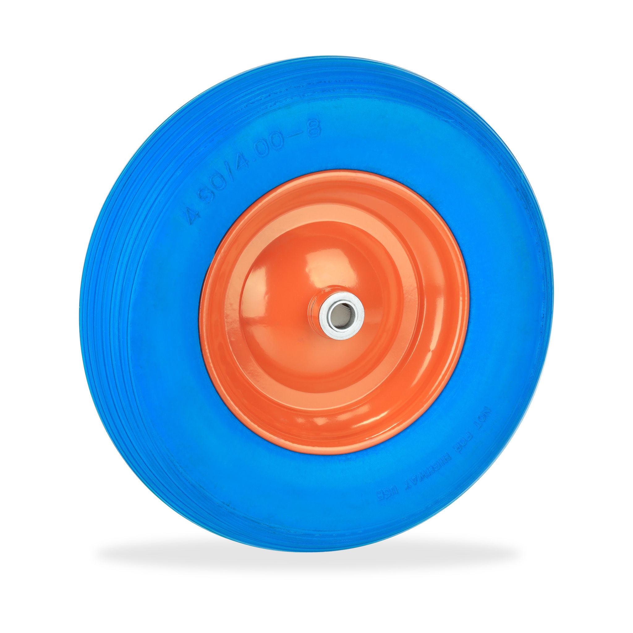 Schubkarrenrad PU 4.80 4.00-8 Blau-Orange von Relaxdays
