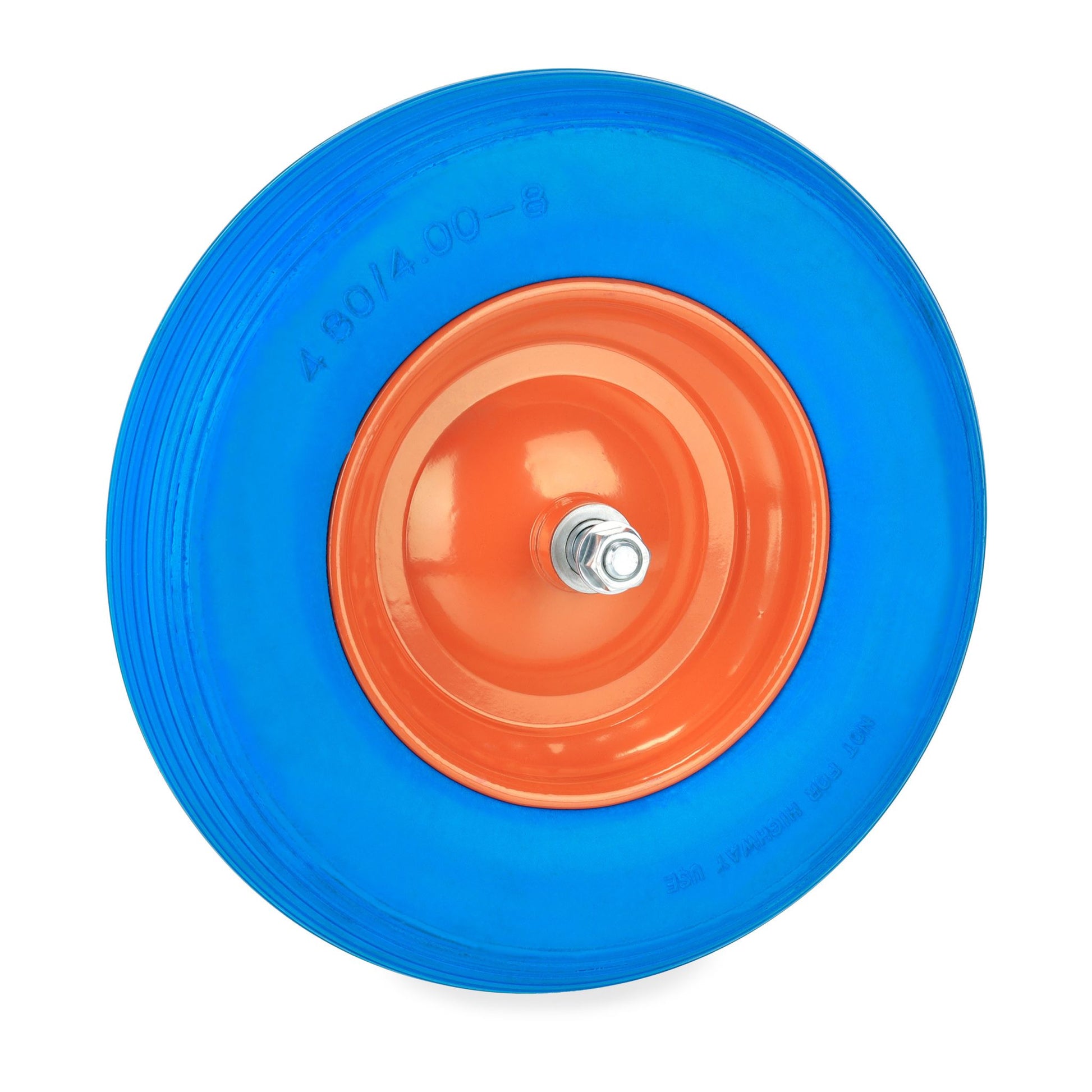 Schubkarrenrad mit Achse 4.80 4.00-8 Blau-Orange von Relaxdays
