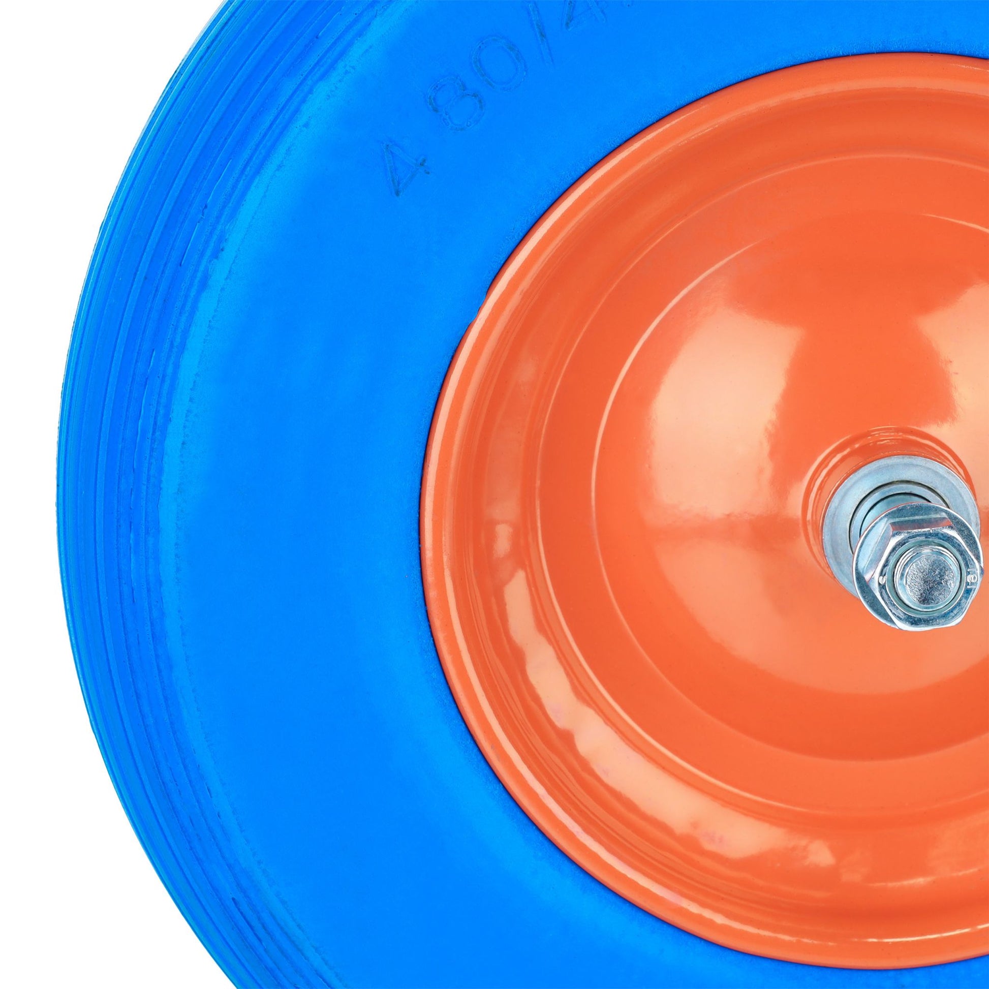 Schubkarrenrad mit Achse 4.80 4.00-8 Blau-Orange von Relaxdays