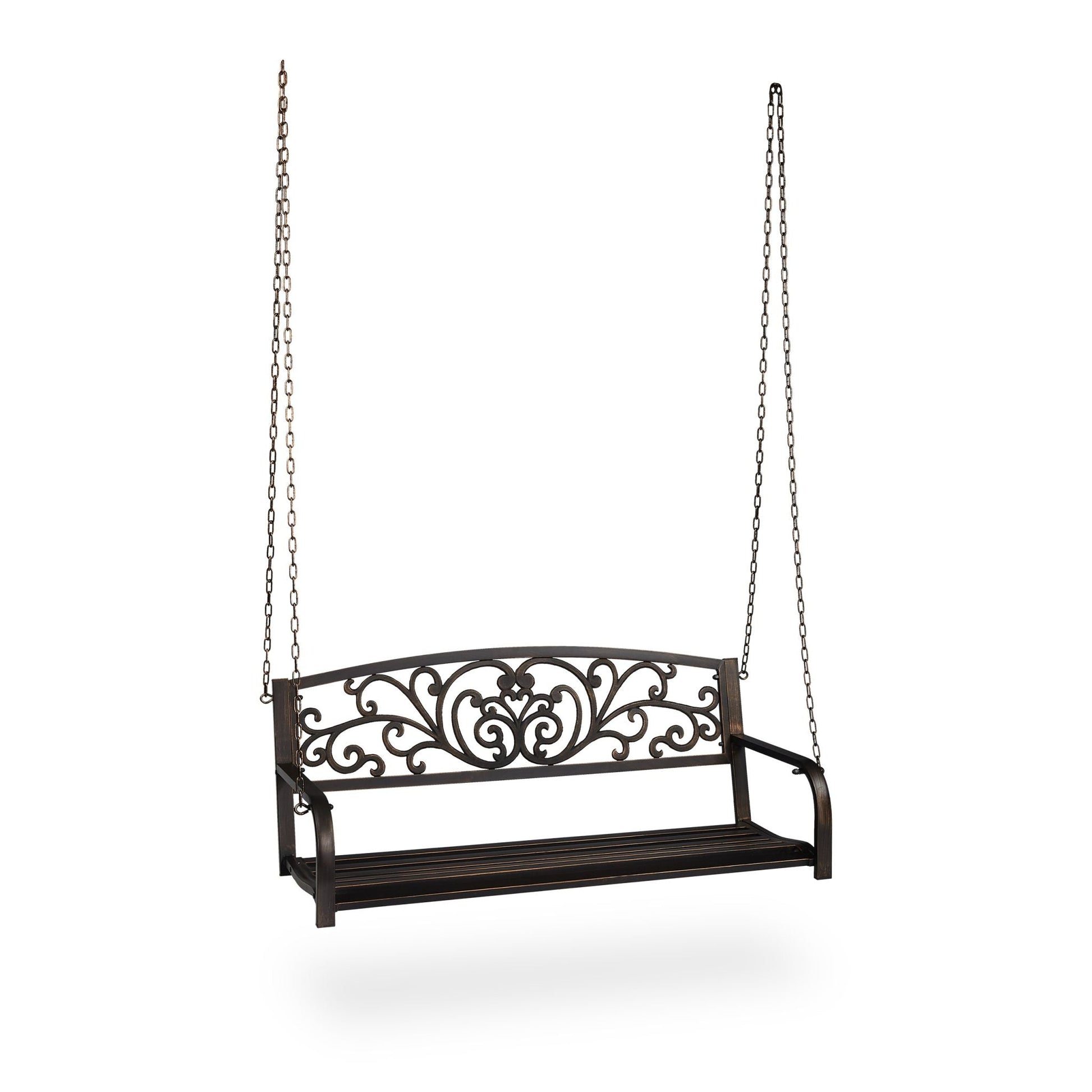 Outdoor Hängebank Metall Gold-Schwarz von Relaxdays
