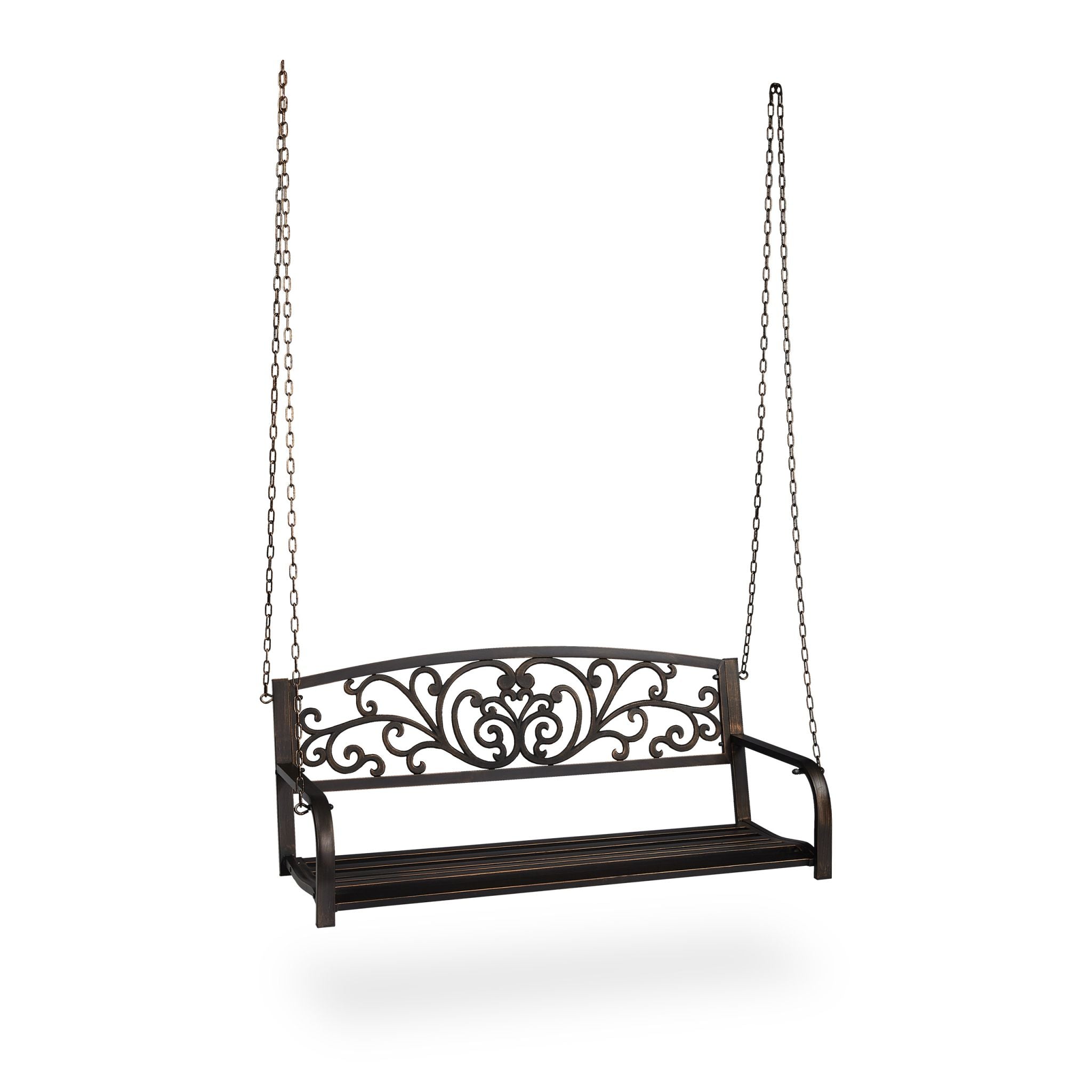 Outdoor Hängebank Metall Gold-Schwarz von Relaxdays