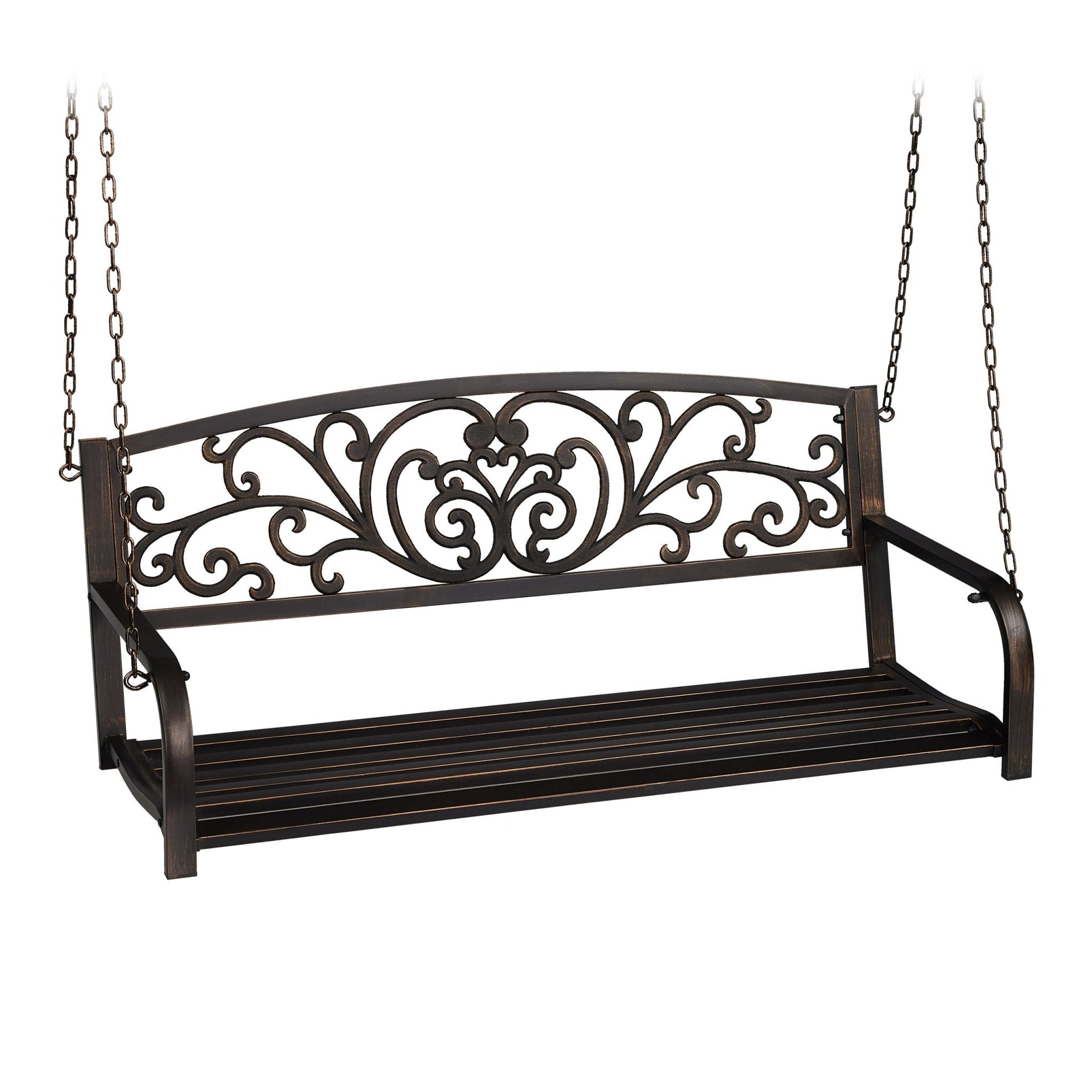 Outdoor Hängebank Metall Gold-Schwarz von Relaxdays