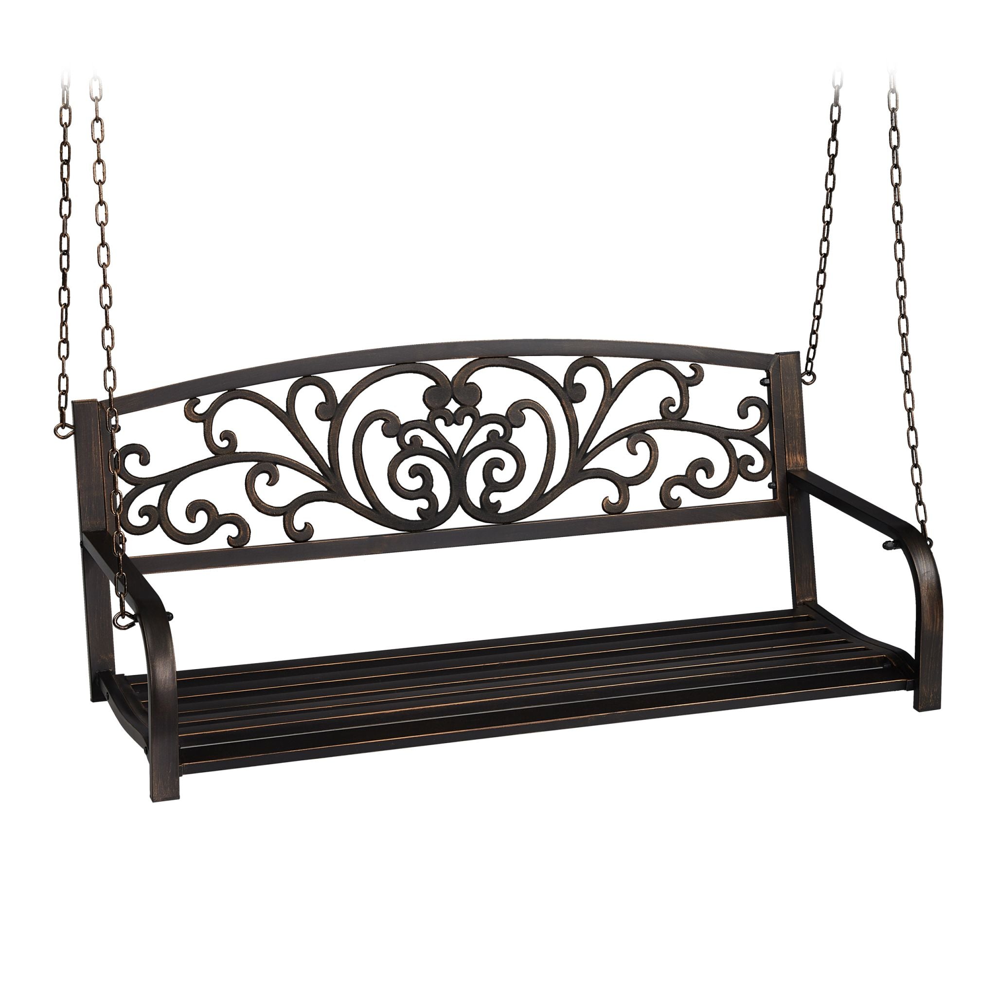 Outdoor Hängebank Metall Gold-Schwarz von Relaxdays
