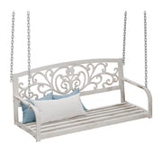 Outdoor Hängebank Metall Weiss-Gold von Relaxdays