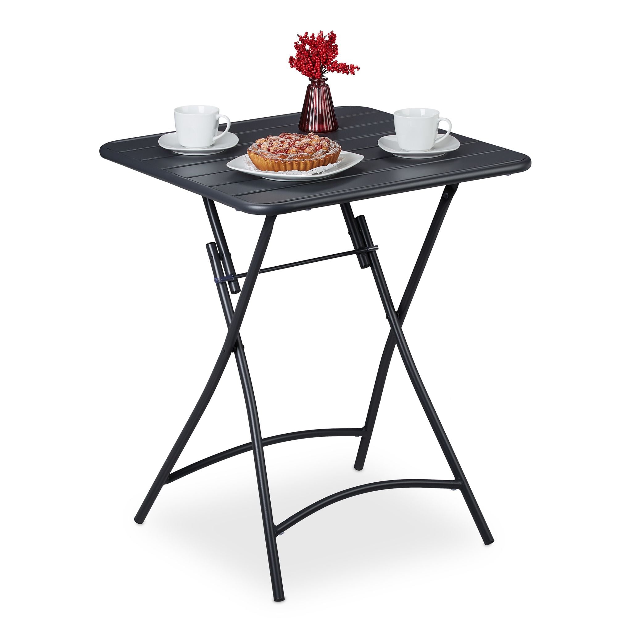 Metall Balkontisch klappbar Anthrazit von Relaxdays