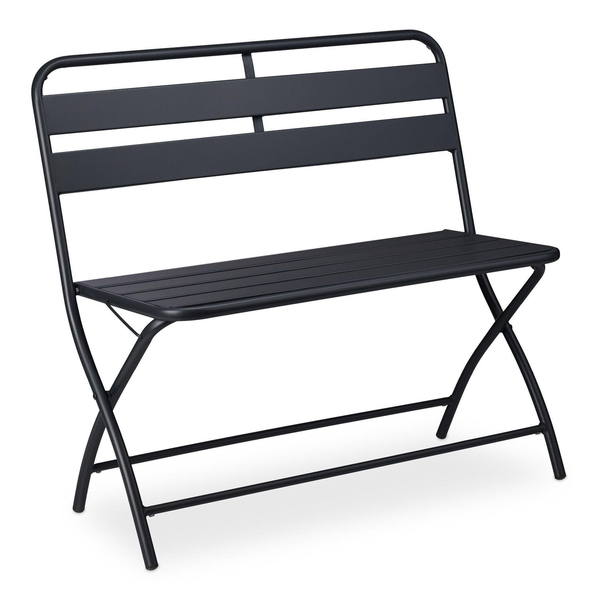 Gartenbank klappbar 2-Sitzer Anthrazit von Relaxdays