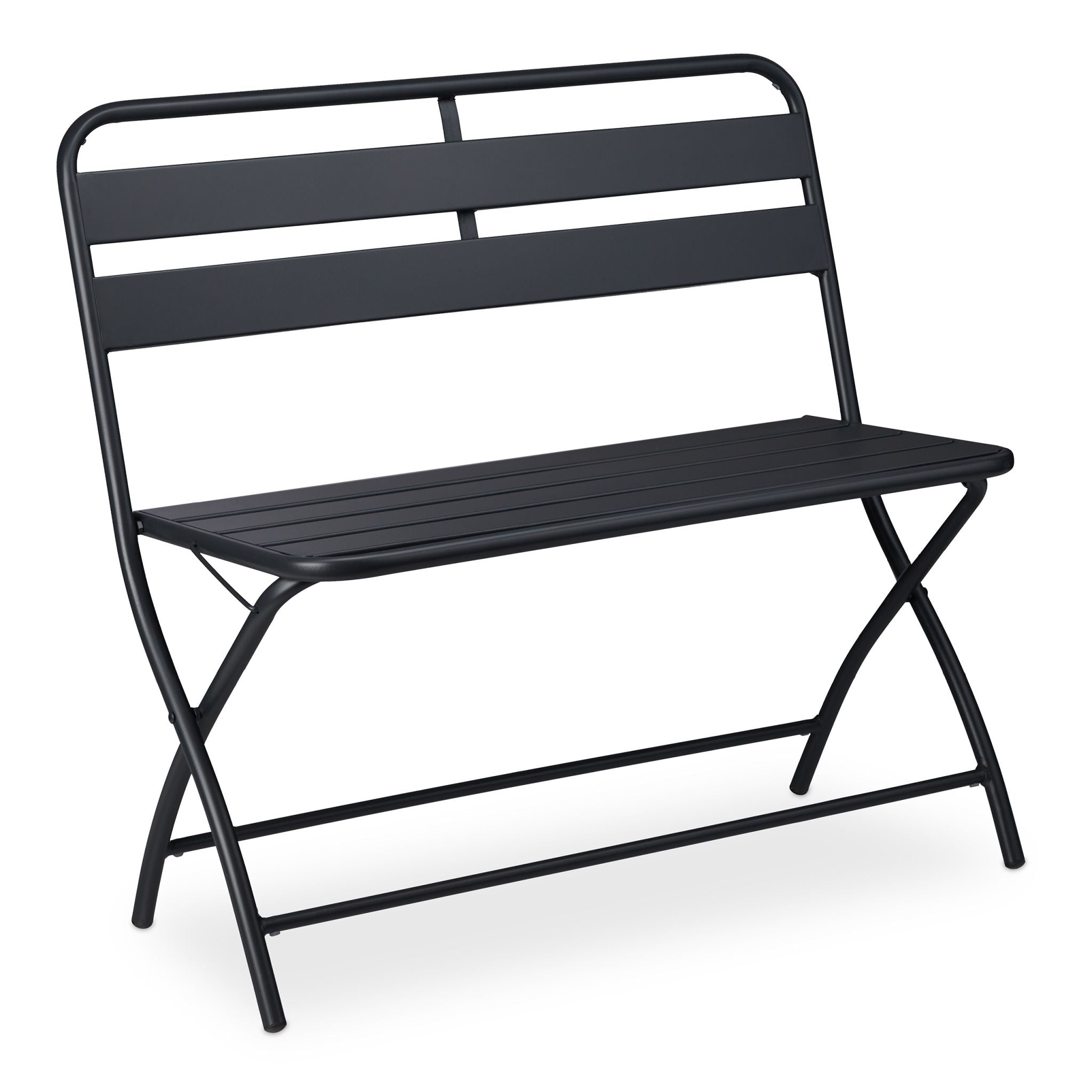 Gartenbank klappbar 2-Sitzer Anthrazit von Relaxdays