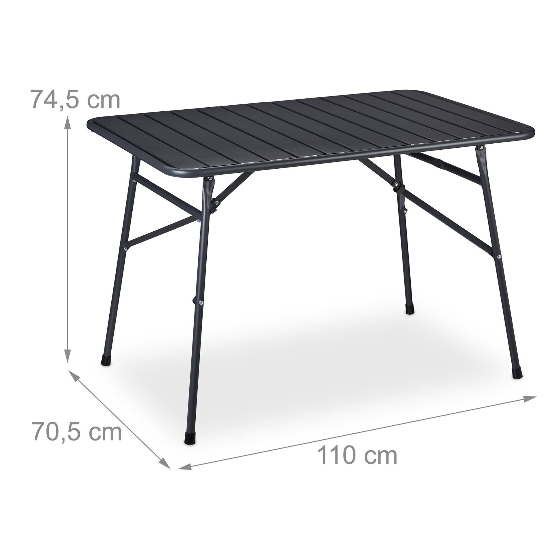Gartentisch klappbar Metall Anthrazit von Relaxdays