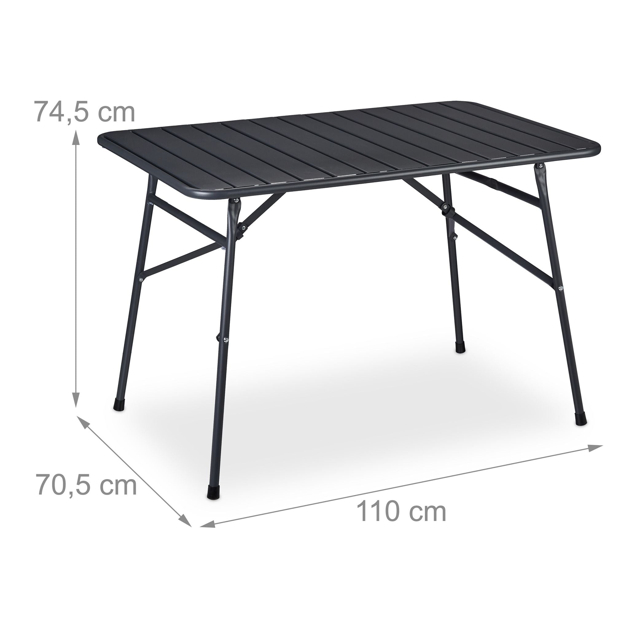 Gartentisch klappbar Metall Anthrazit von Relaxdays