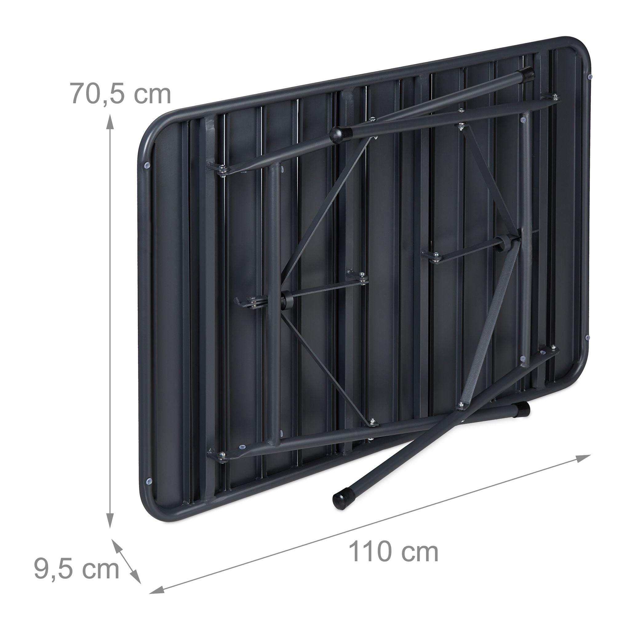 Gartentisch klappbar Metall Anthrazit von Relaxdays