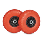 Sackkarrenrad 2er-Set PU 3.00-4 Rot-Schwarz von Relaxdays