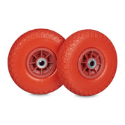 Sackkarrenrad 2er-Set PU 3.00-4 Rot von Relaxdays