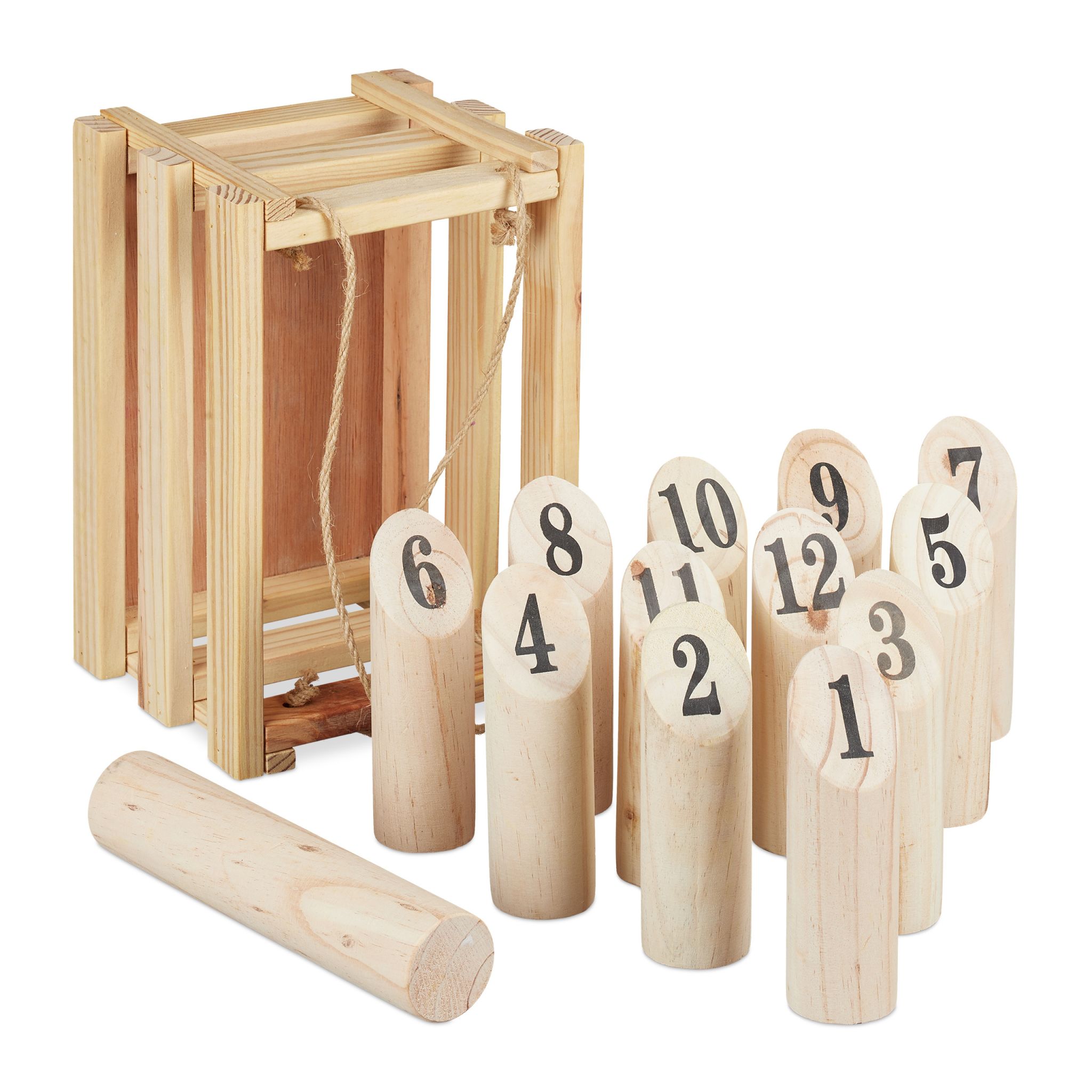 Kubb mit Transportbox Hellbraun von Relaxdays