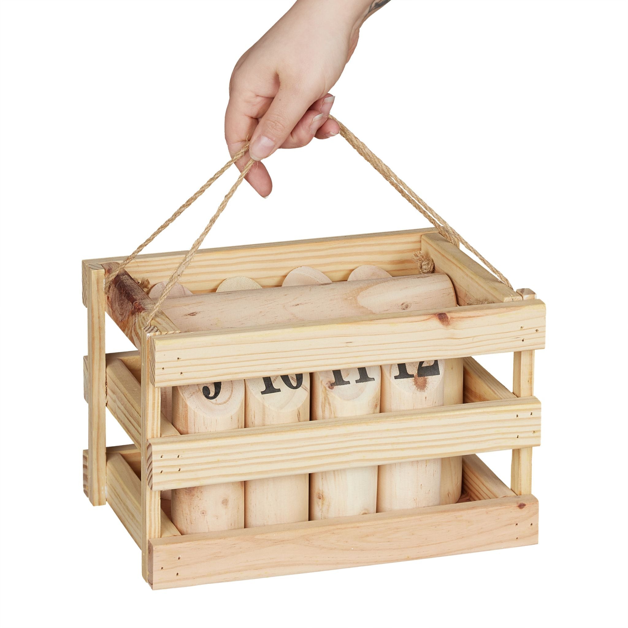 Kubb mit Transportbox Hellbraun von Relaxdays