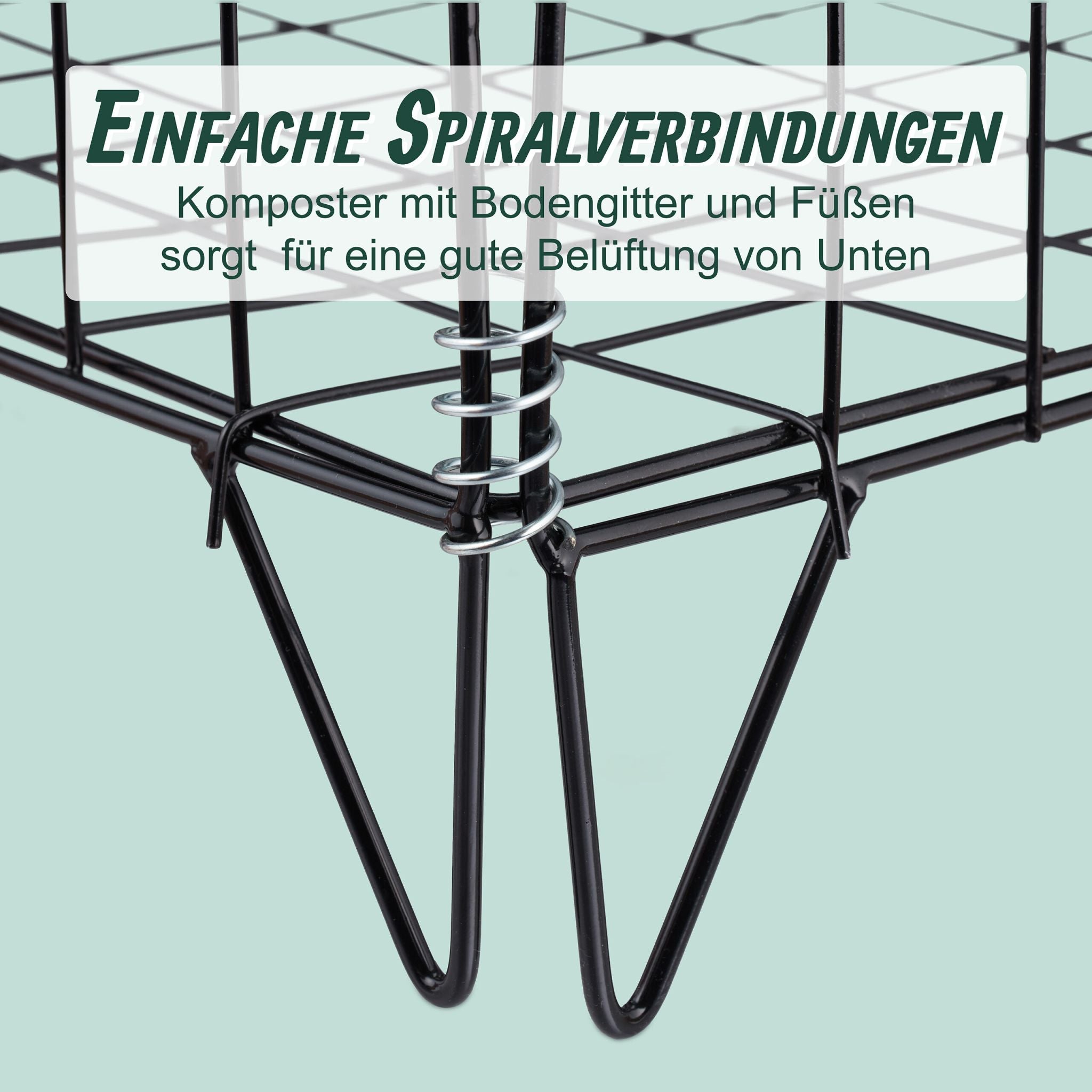 Komposter Metall mit Bodengitter Schwarz von Relaxdays