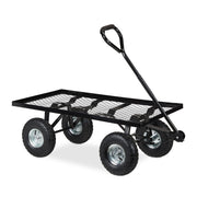 Flacher Handwagen Schwarz-Silber von Relaxdays