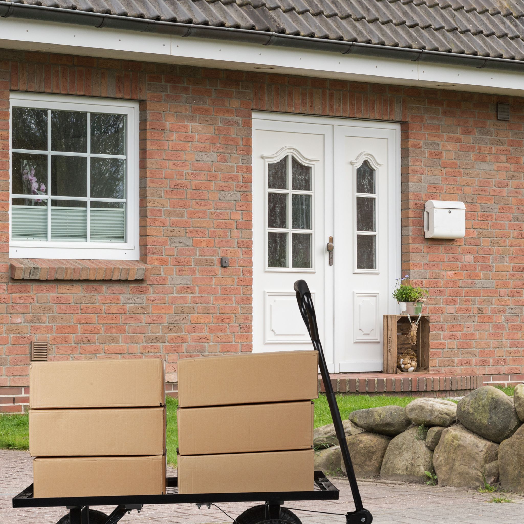 Flacher Handwagen Schwarz-Silber von Relaxdays