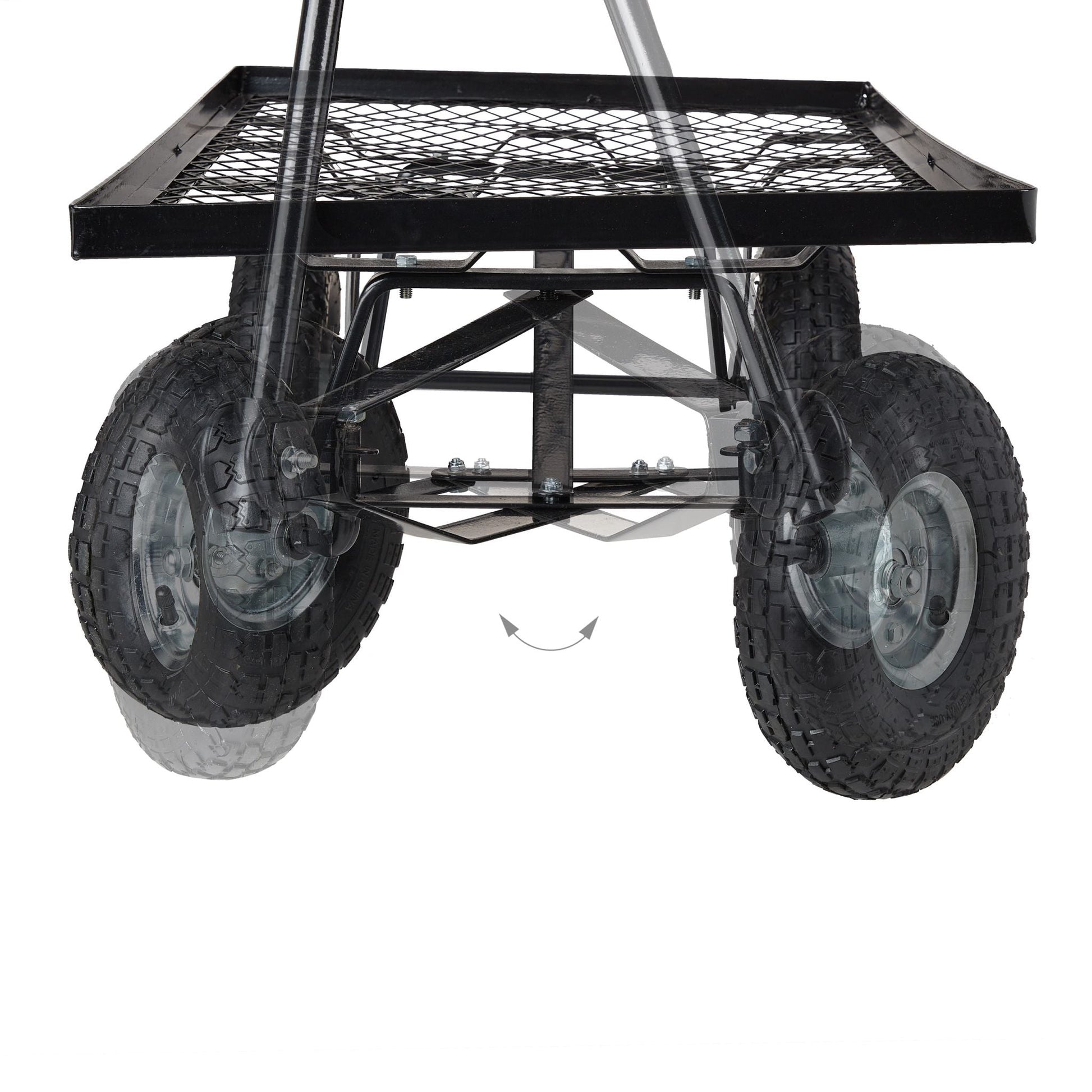 Flacher Handwagen Schwarz-Silber von Relaxdays