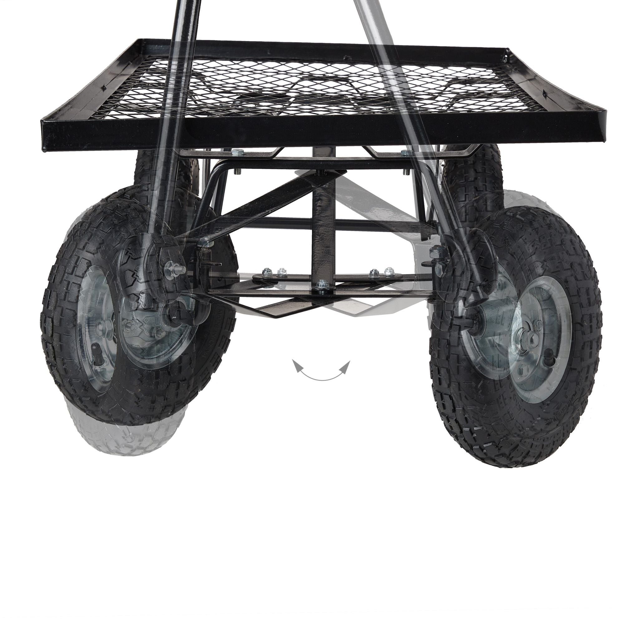 Flacher Handwagen Schwarz-Silber von Relaxdays