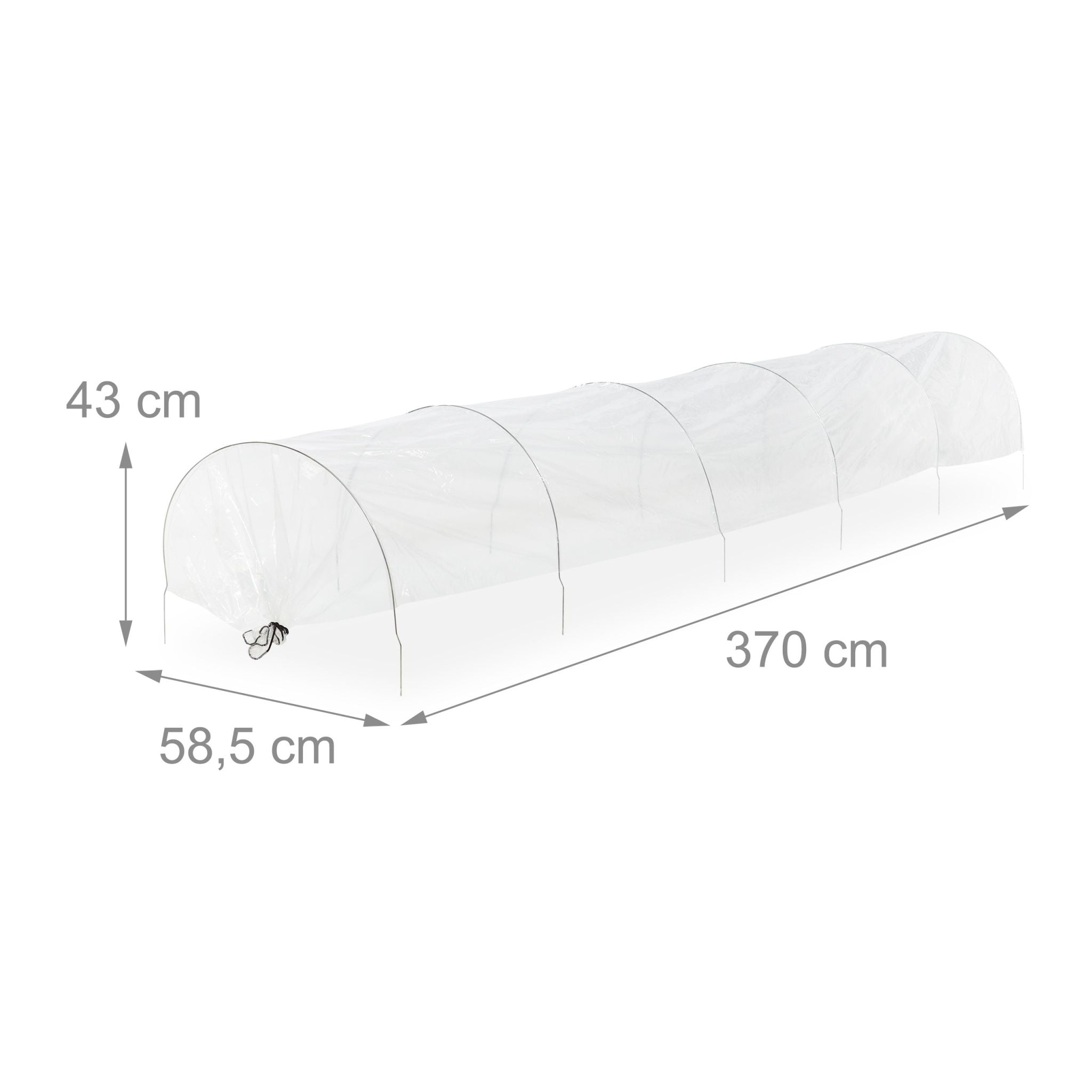 Pflanztunnel Garten 3,7 m Silber-Transparent von Relaxdays