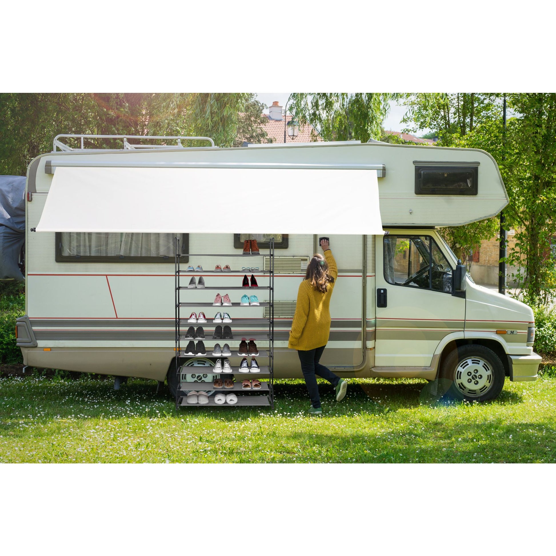 Schuhregal Stecksystem XXL Schwarz-Grau von Relaxdays