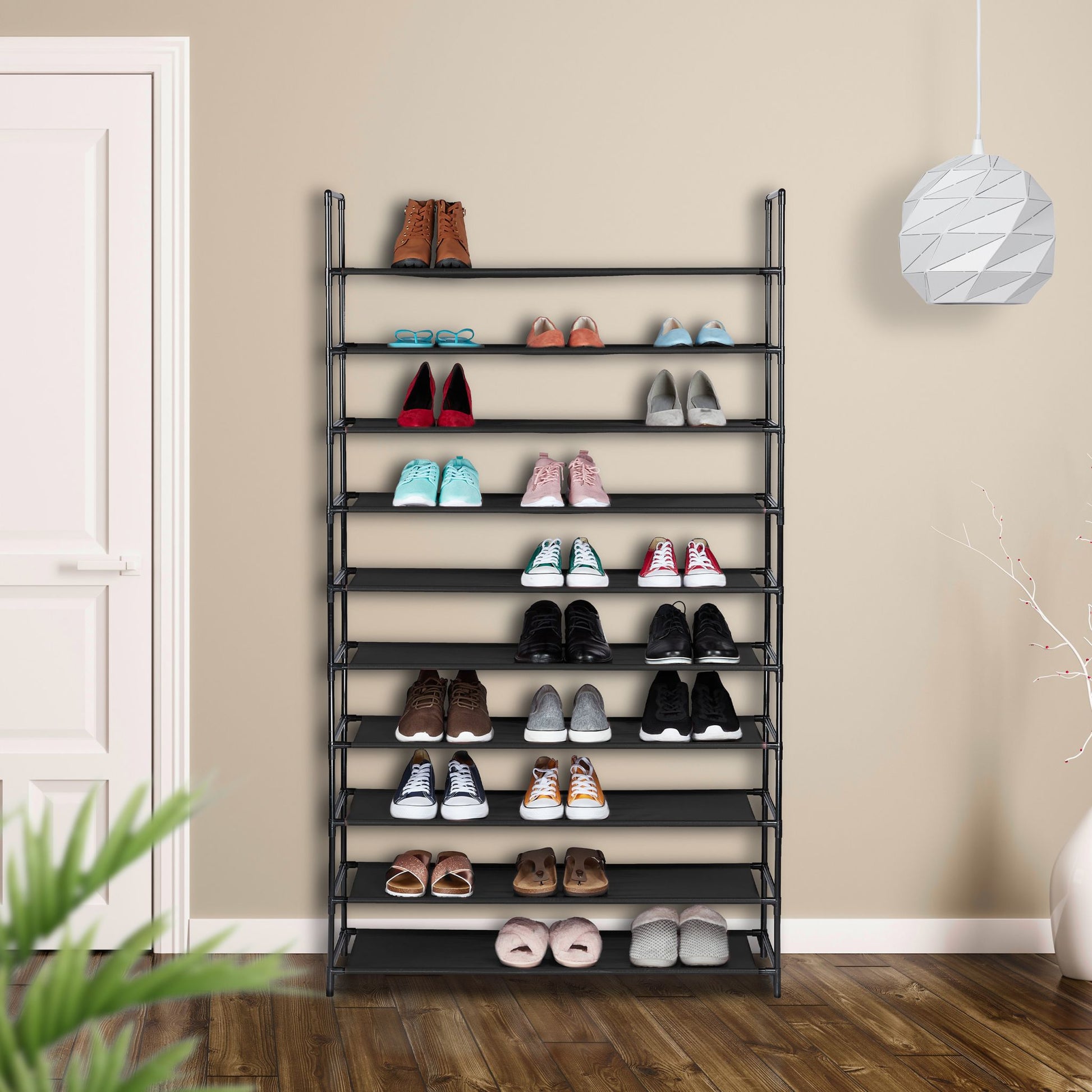 Schuhregal Stecksystem XXL Dunkelrot-Schwarz von Relaxdays