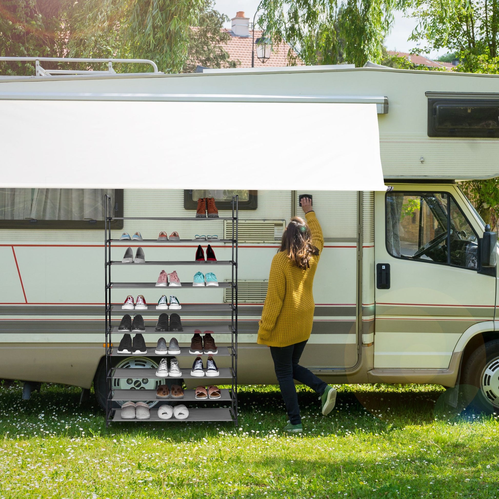 Schuhregal Stecksystem XXL Schwarz von Relaxdays