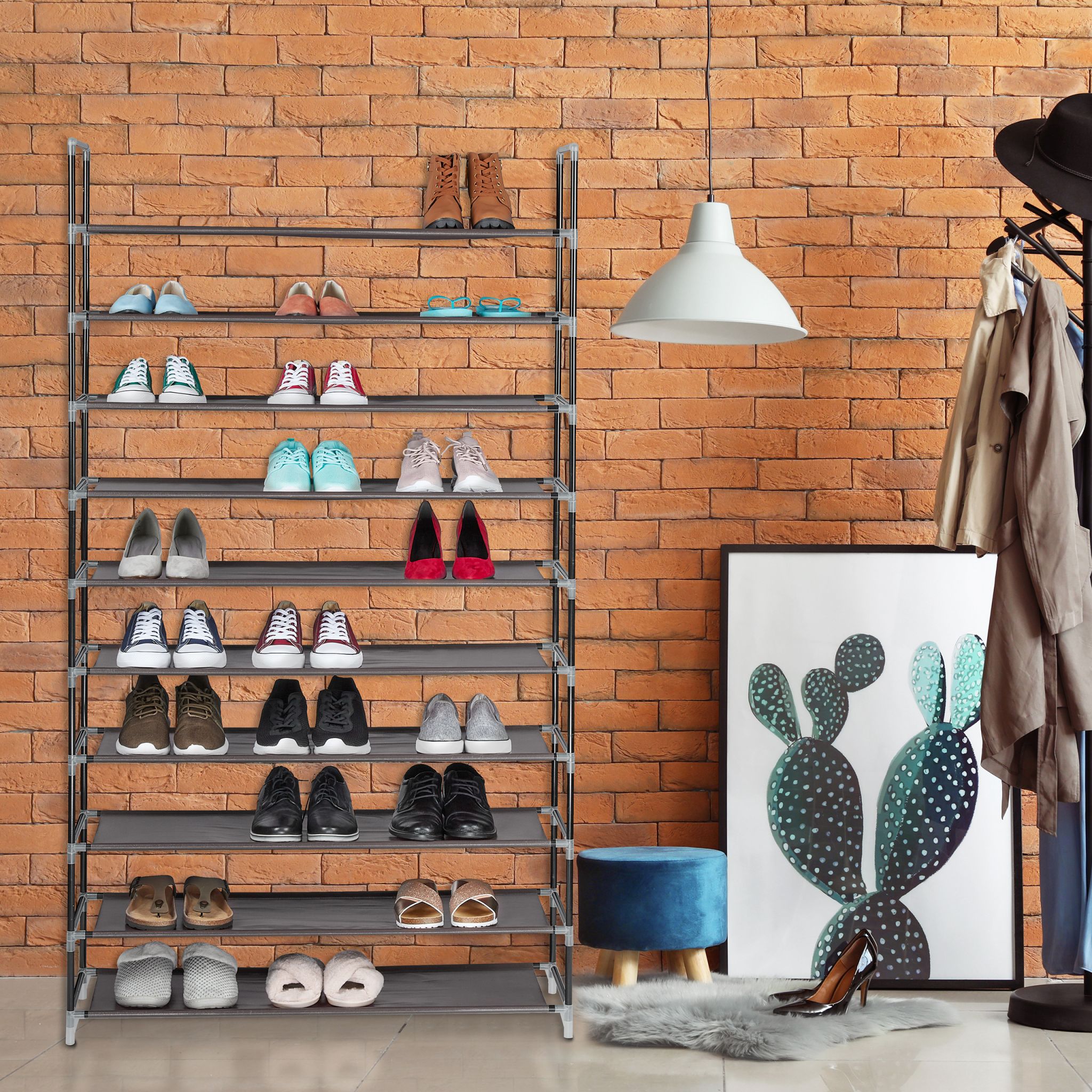 Schuhregal Stecksystem XXL Braun-Schwarz von Relaxdays