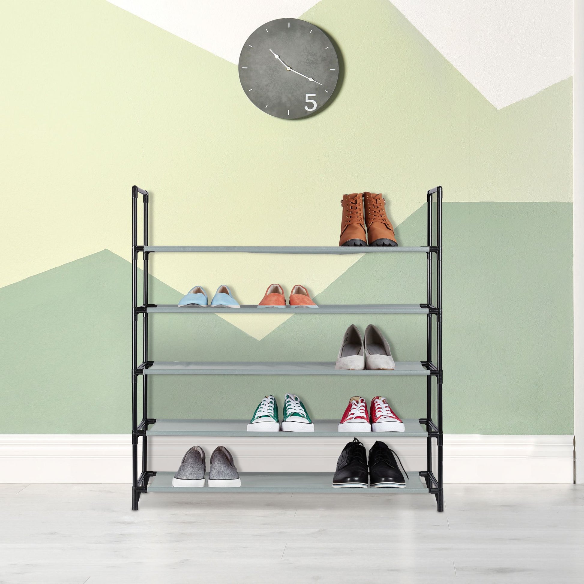 Schuhregal Stecksystem XL Schwarz-Grau von Relaxdays