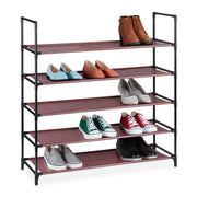Schuhregal Stecksystem XL Dunkelrot-Schwarz von Relaxdays