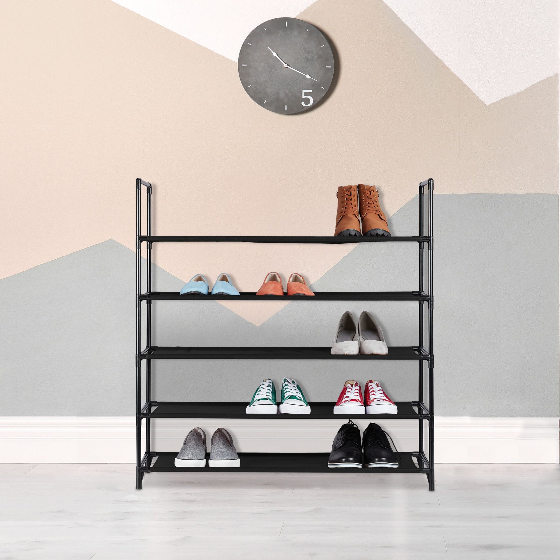 Schuhregal Stecksystem XL Schwarz von Relaxdays
