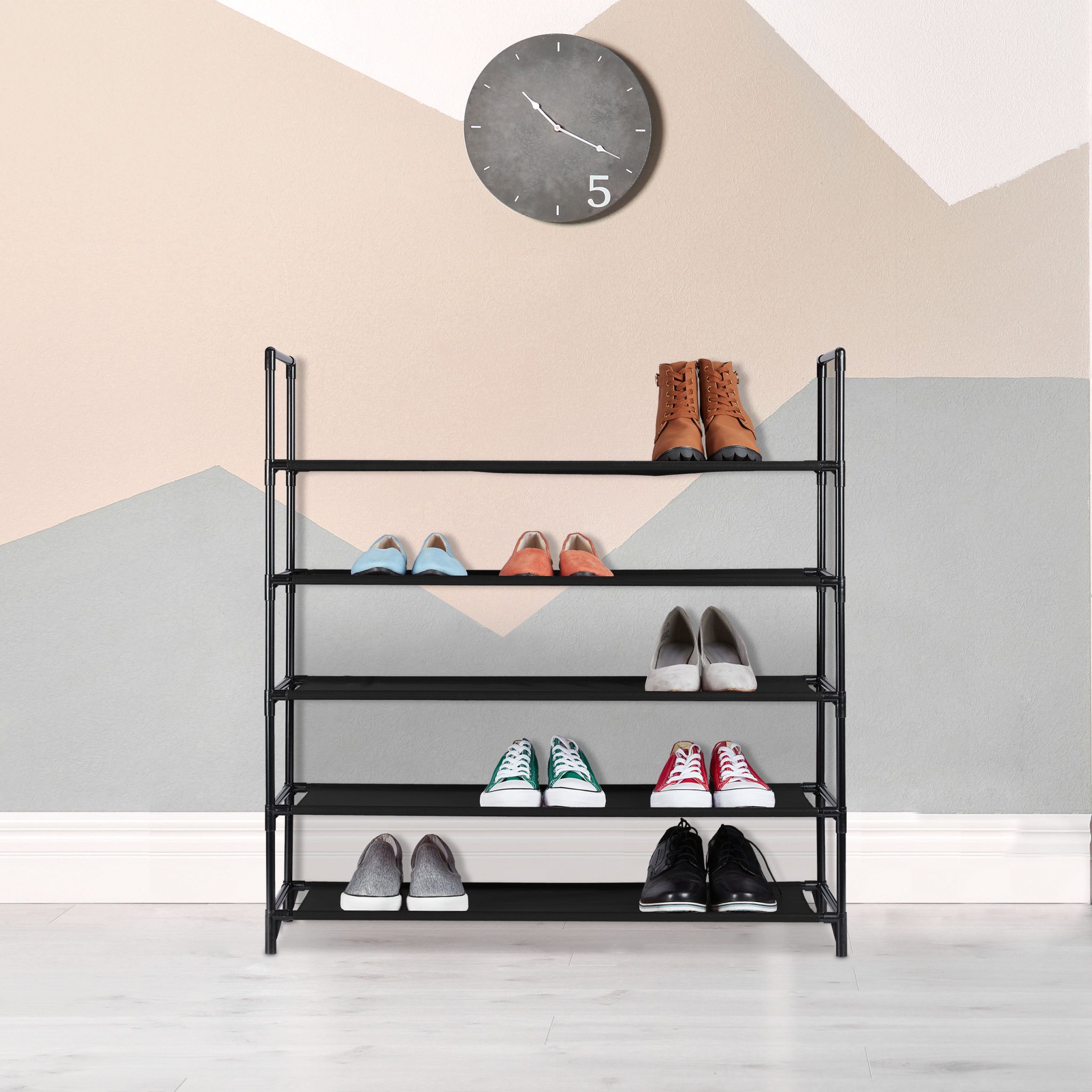 Schuhregal Stecksystem XL Schwarz von Relaxdays