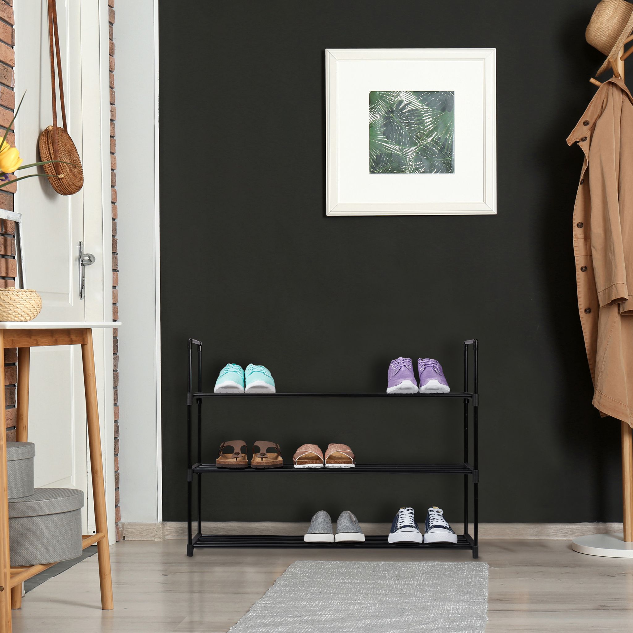 Schuhregal Metall Schwarz von Relaxdays