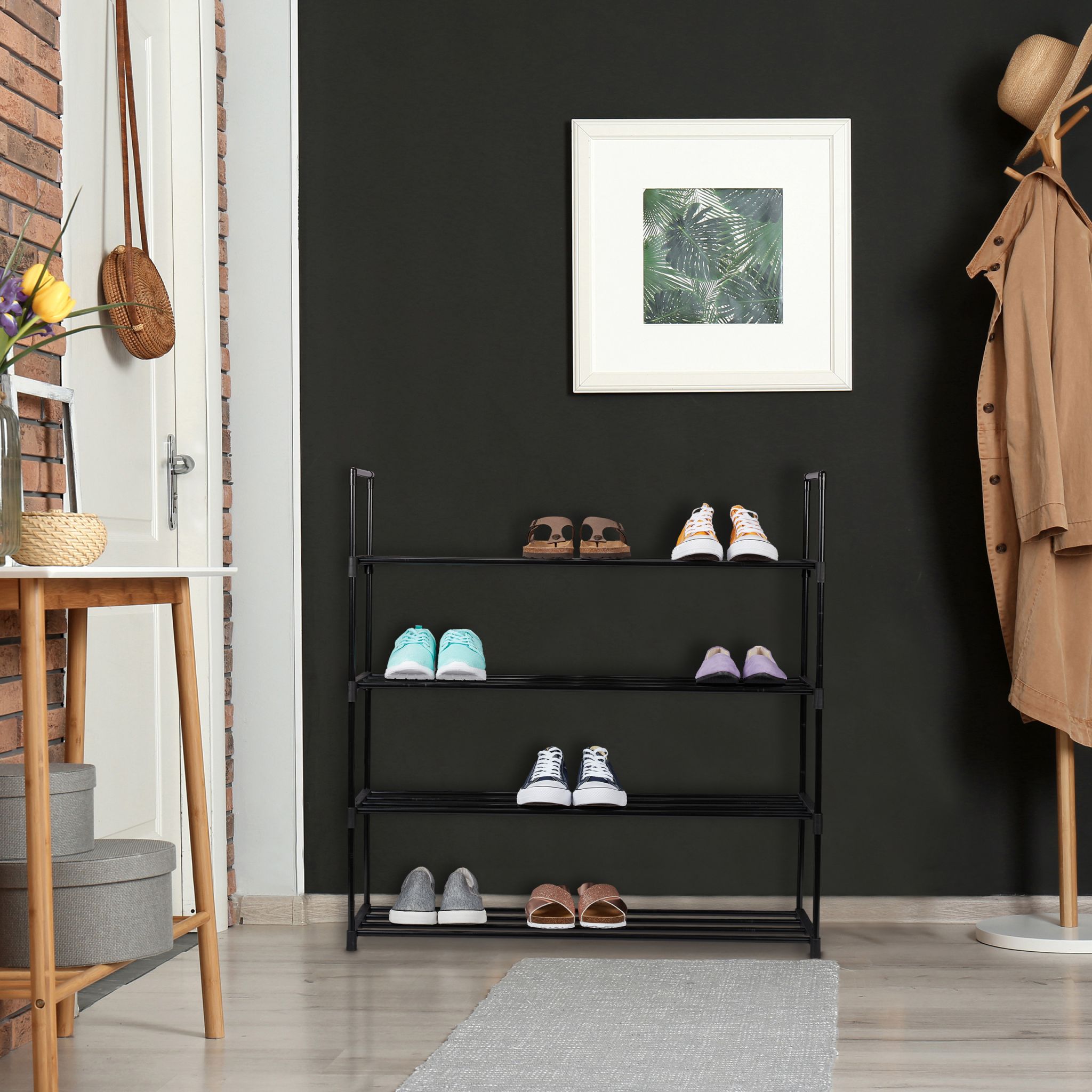 Schuhregal Metall Schwarz von Relaxdays