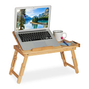 Klappbarer Laptoptisch Bambus Hellbraun von Relaxdays