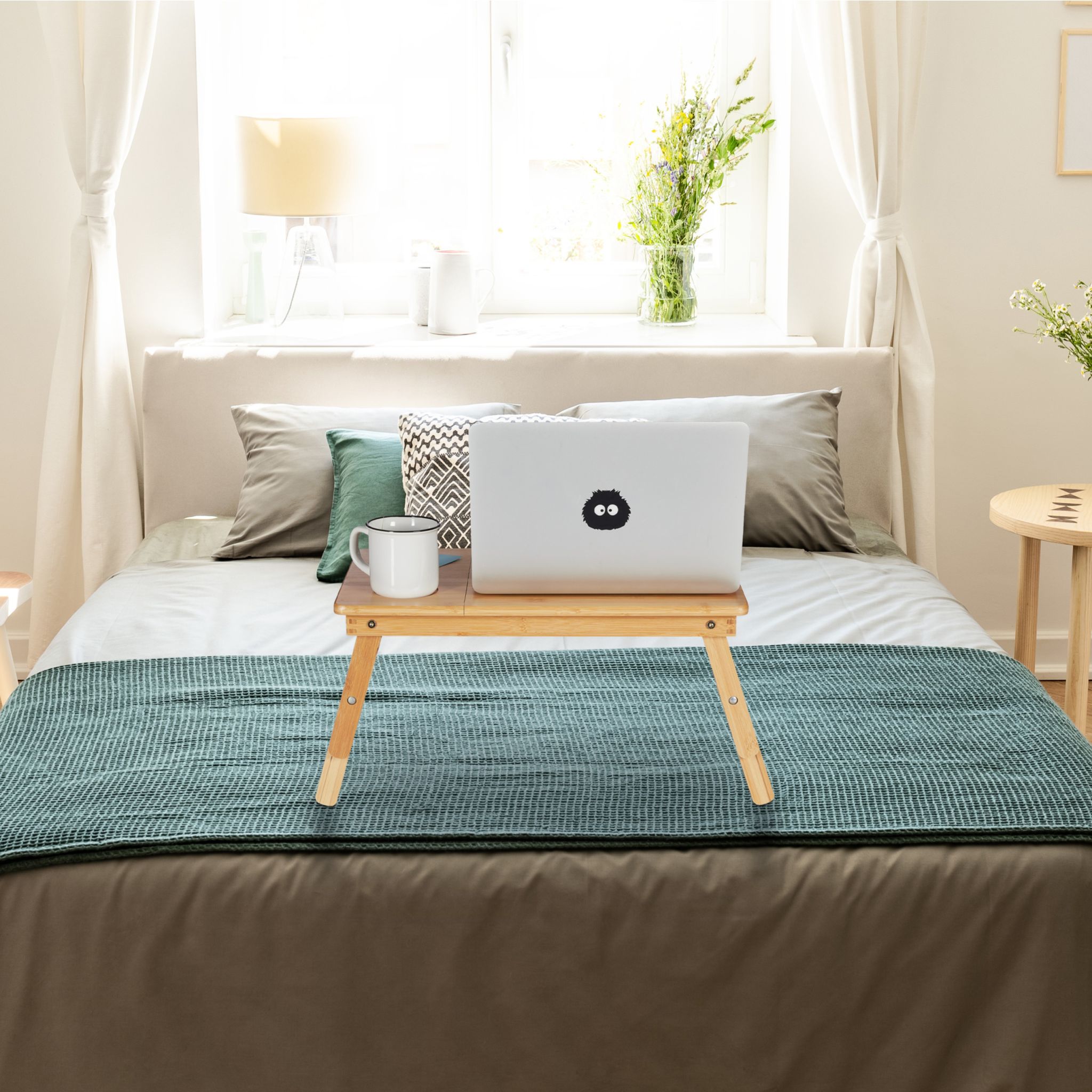 Klappbarer Laptoptisch Bambus Hellbraun von Relaxdays