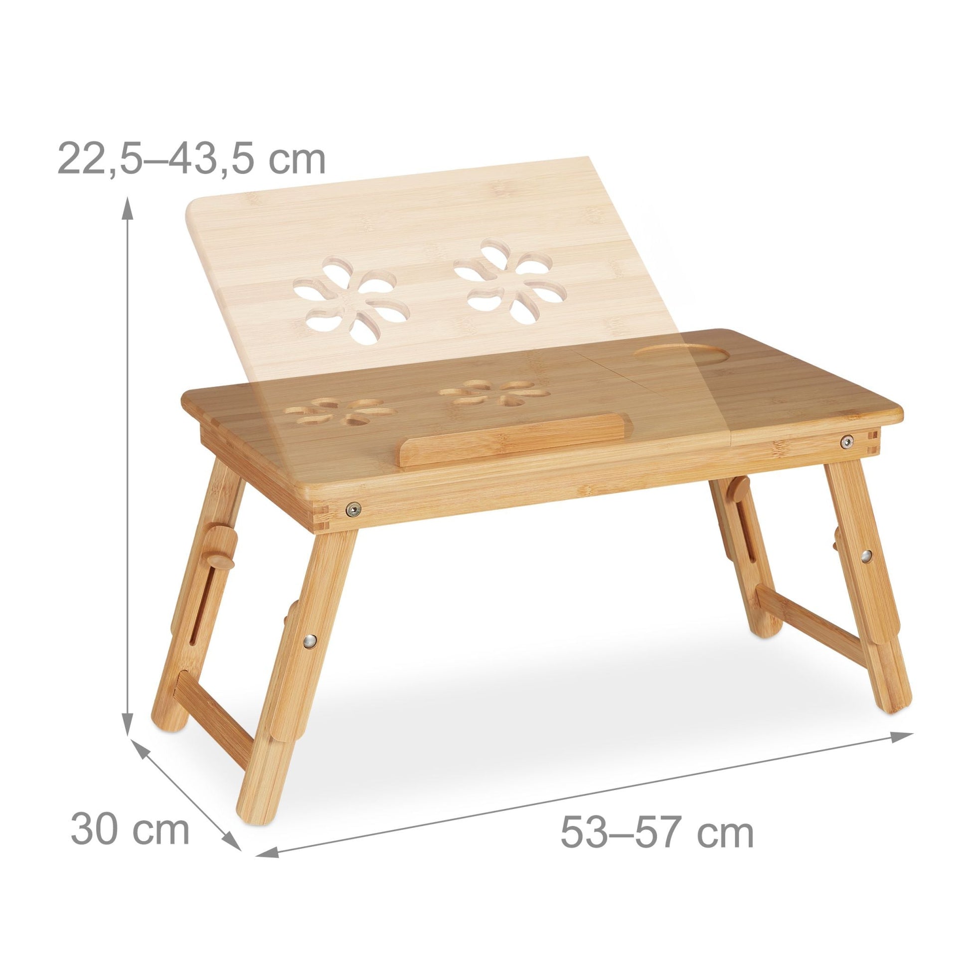Klappbarer Laptoptisch Bambus Hellbraun von Relaxdays