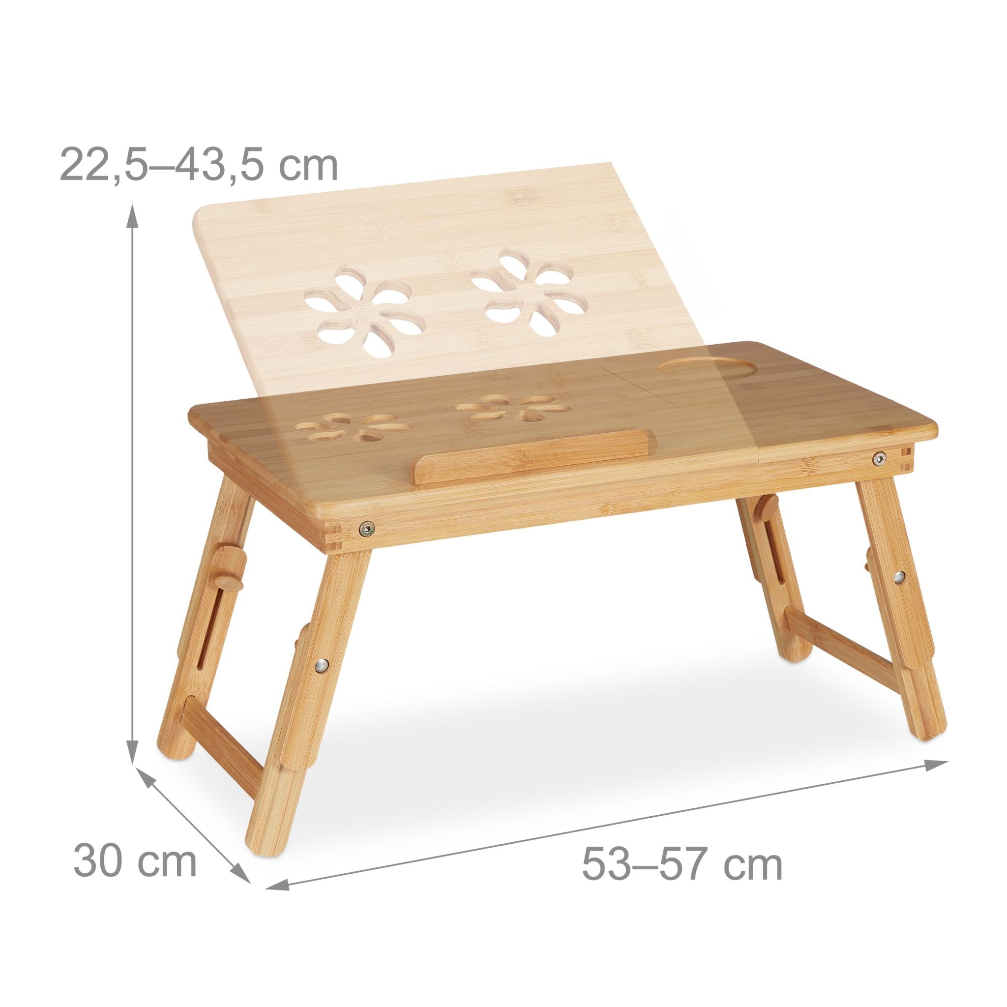 Klappbarer Laptoptisch Bambus Hellbraun von Relaxdays