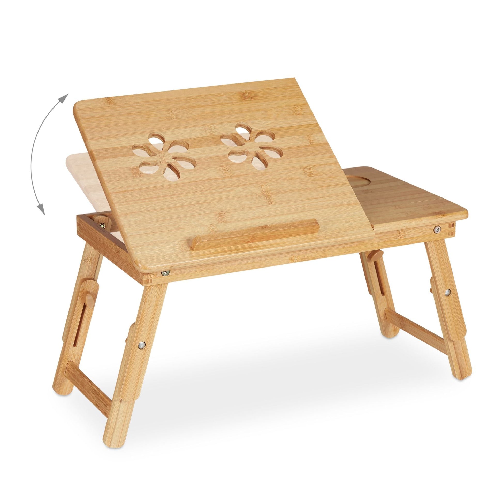 Klappbarer Laptoptisch Bambus Hellbraun von Relaxdays