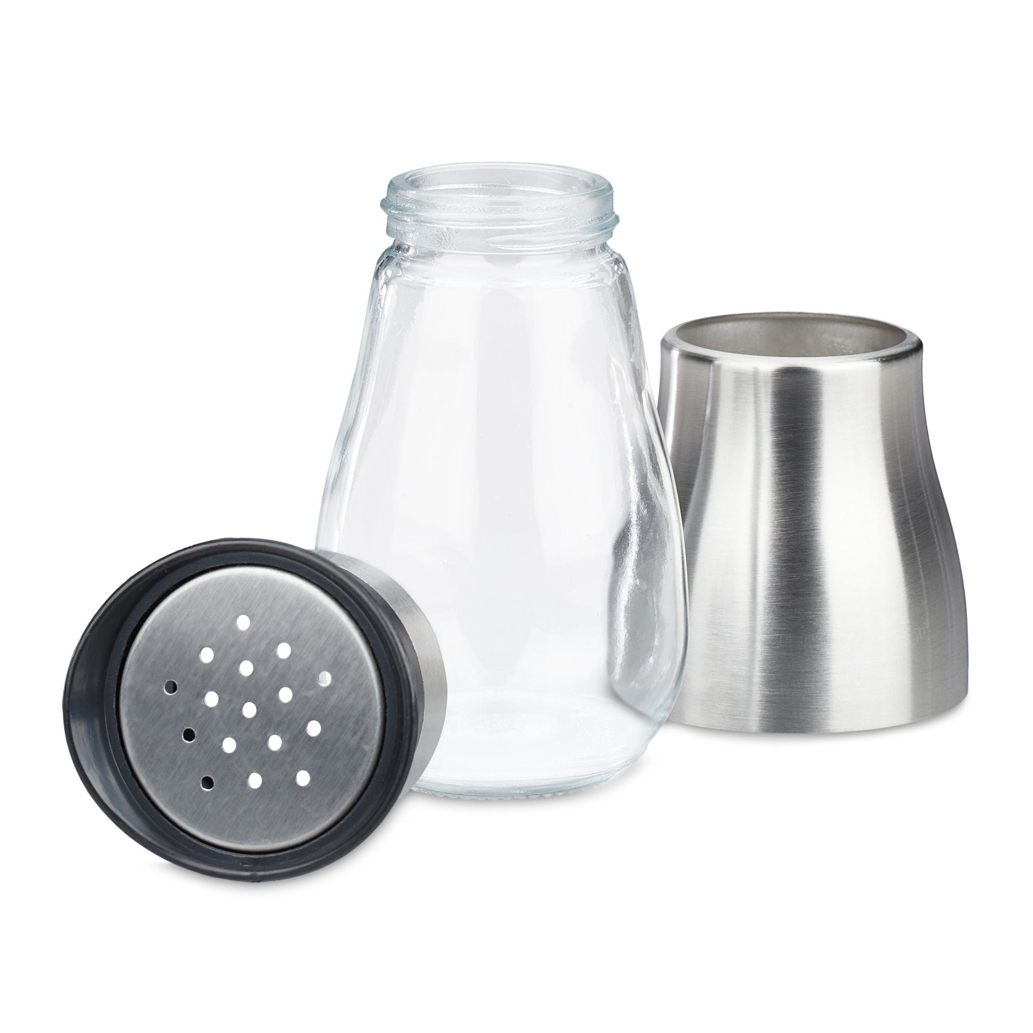 Gewürzkarussell mit 12 Gläsern Schwarz-Silber-Transparent von Relaxdays