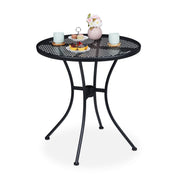 Gartentisch mit Schirmloch schwarz Schwarz von Relaxdays