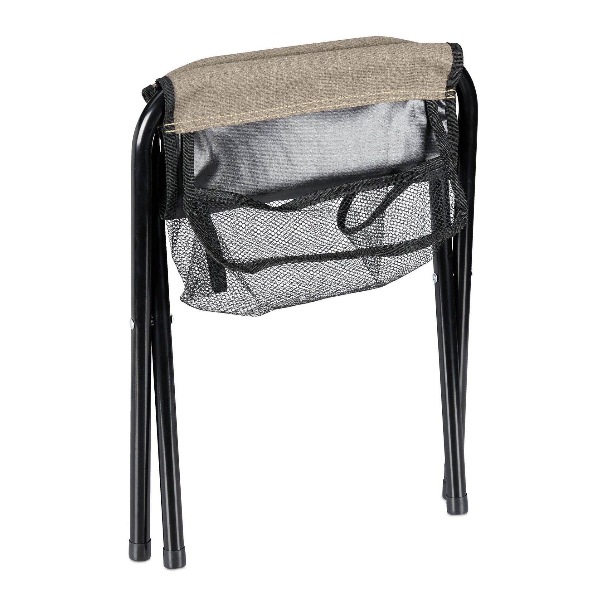Klapphocker bis 120 kg Beige-Schwarz von Relaxdays