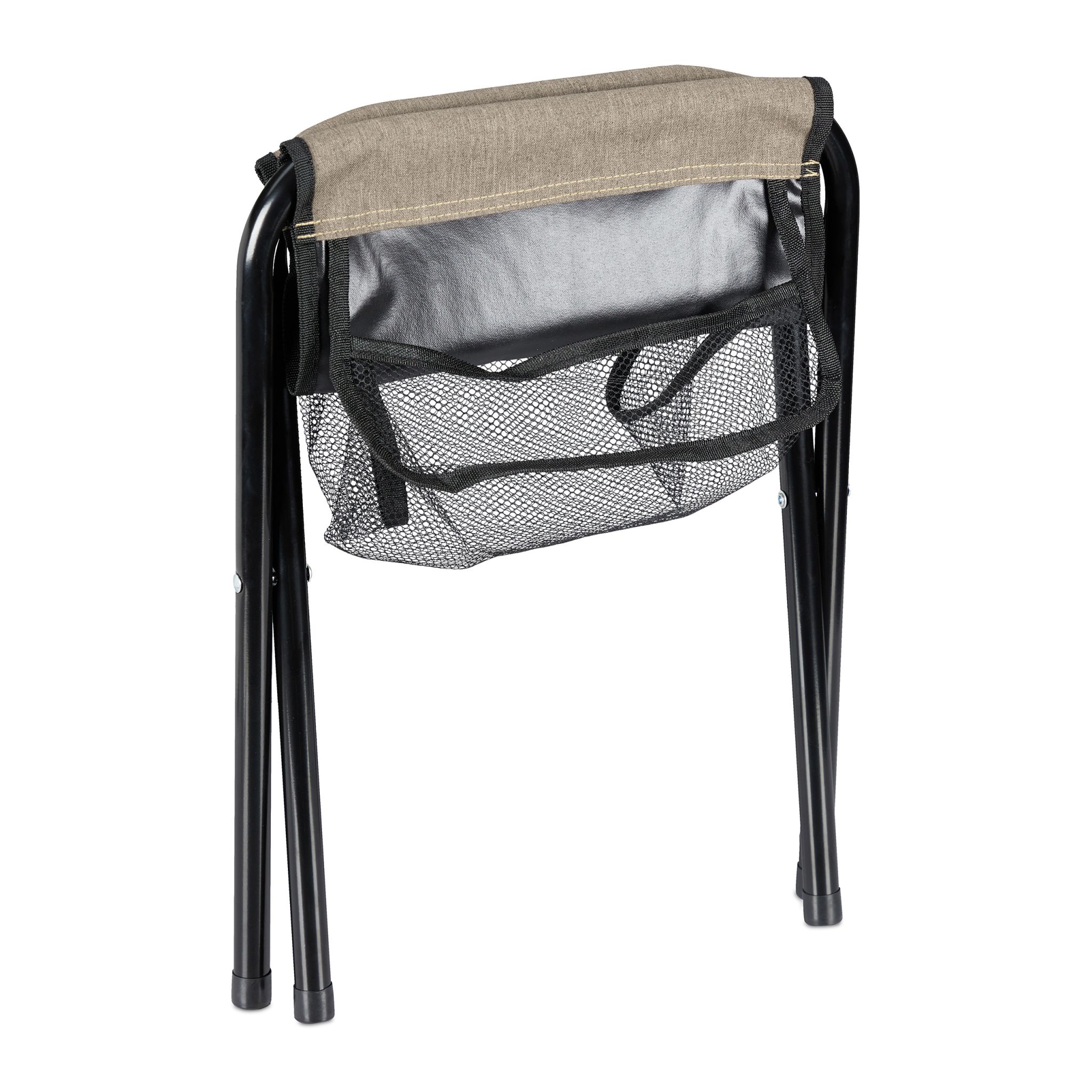 Klapphocker bis 120 kg Beige-Schwarz von Relaxdays