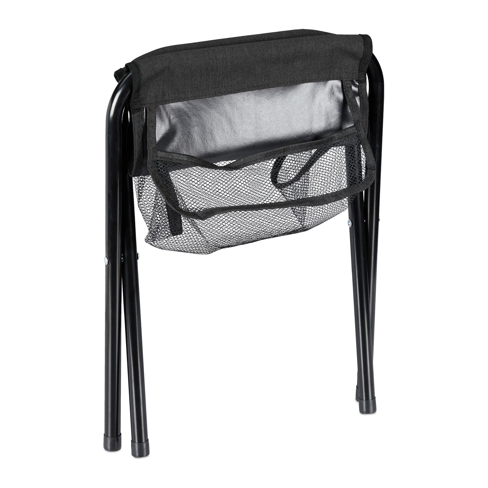 Klapphocker bis 120 kg Schwarz von Relaxdays