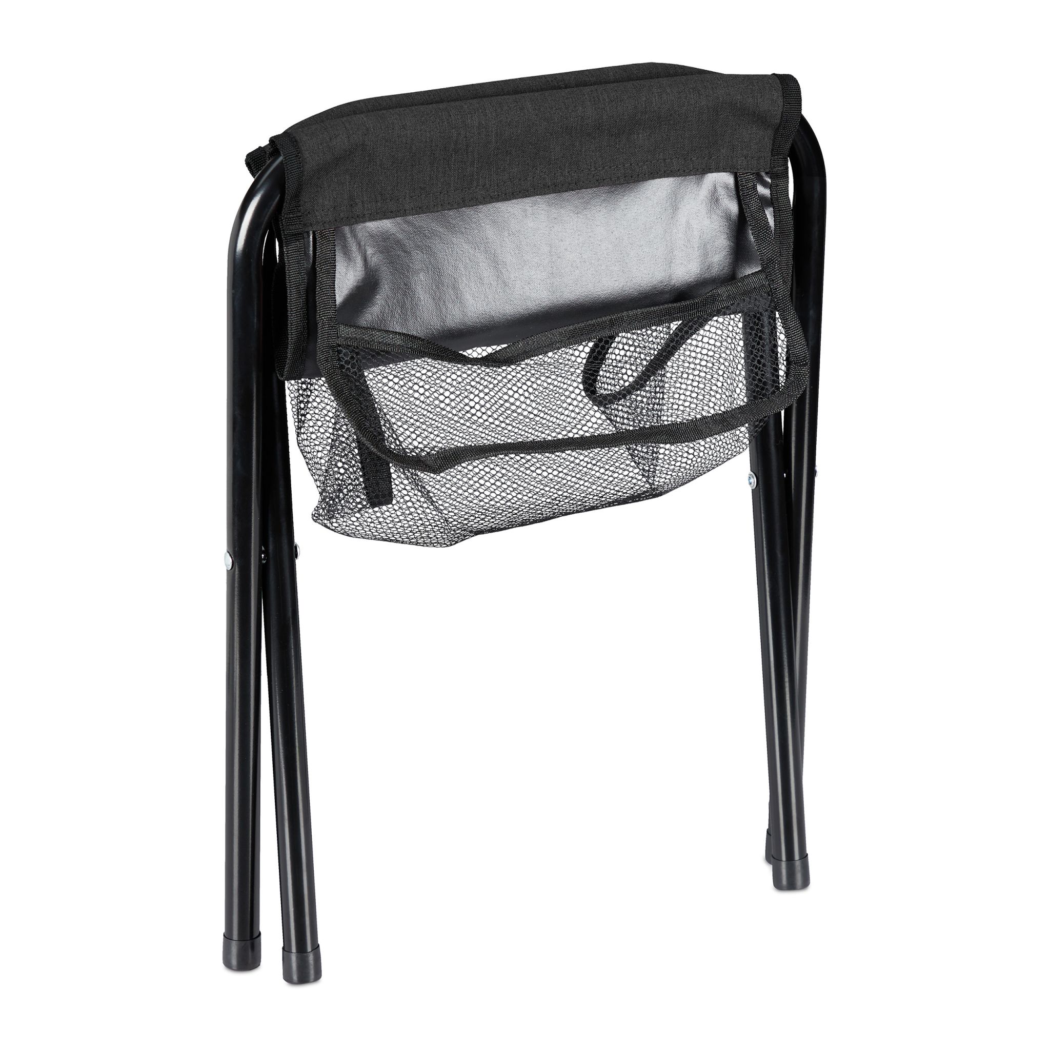 Klapphocker bis 120 kg Schwarz von Relaxdays
