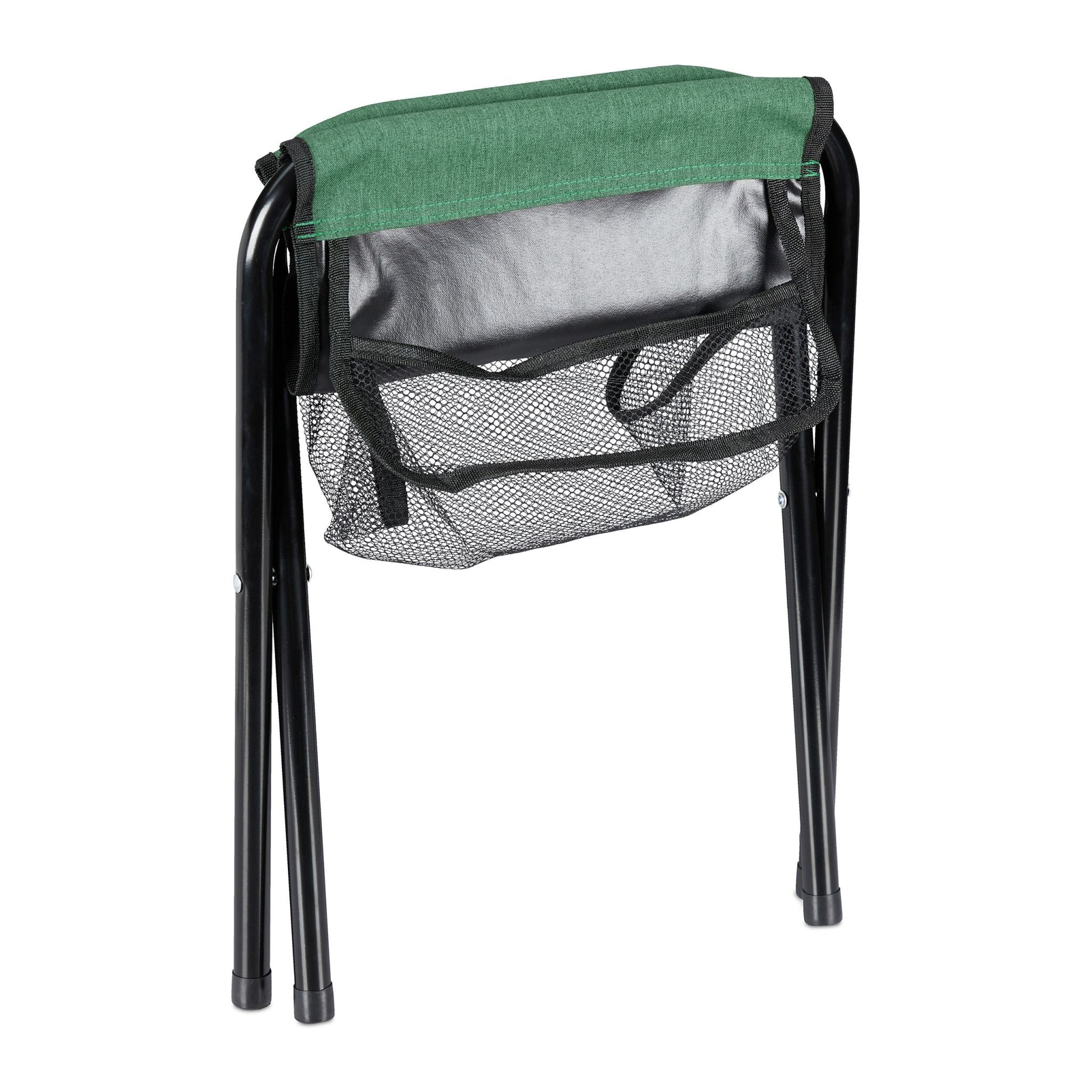 Klapphocker bis 120 kg Dunkelgrün-Schwarz von Relaxdays