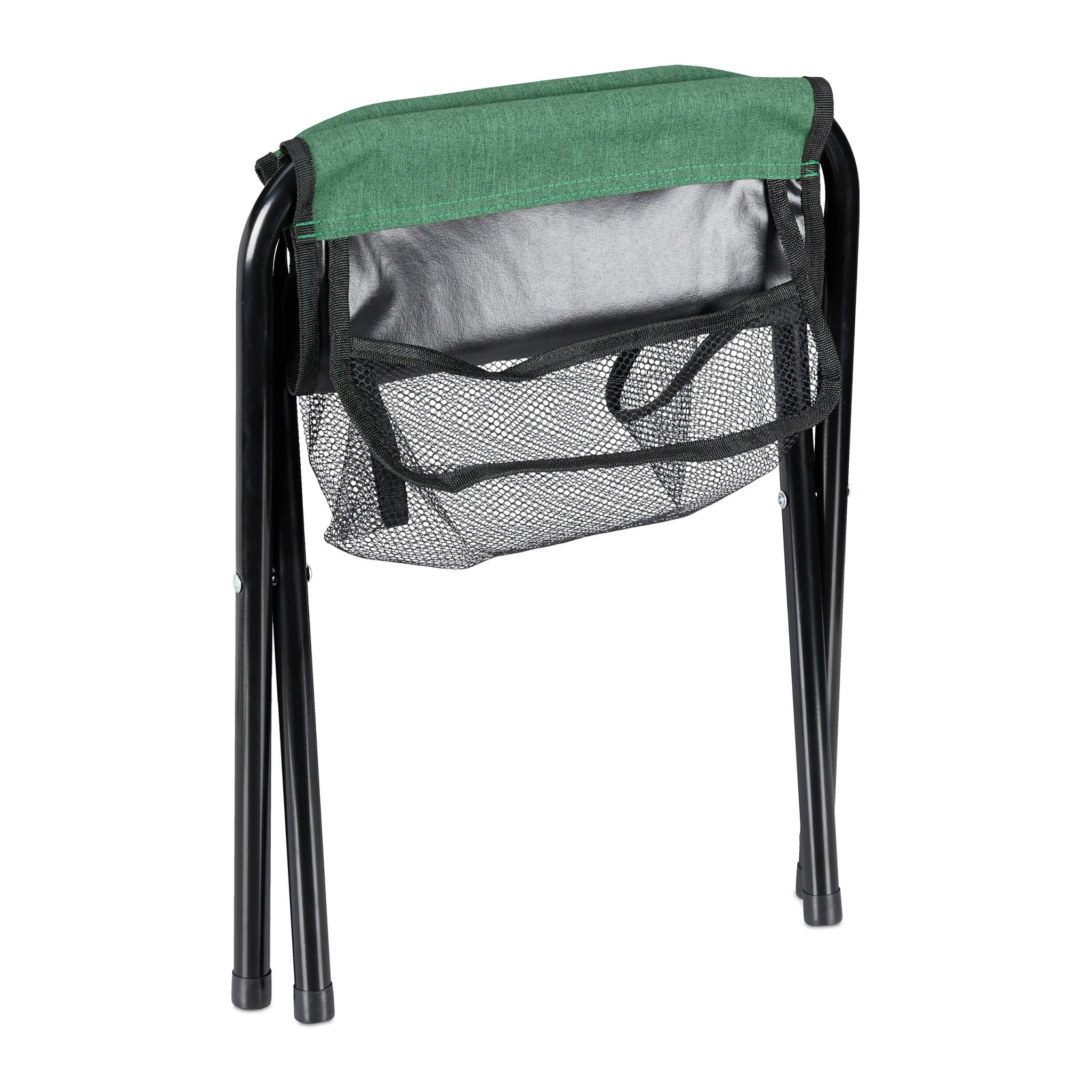 Klapphocker bis 120 kg Dunkelgrün-Schwarz von Relaxdays